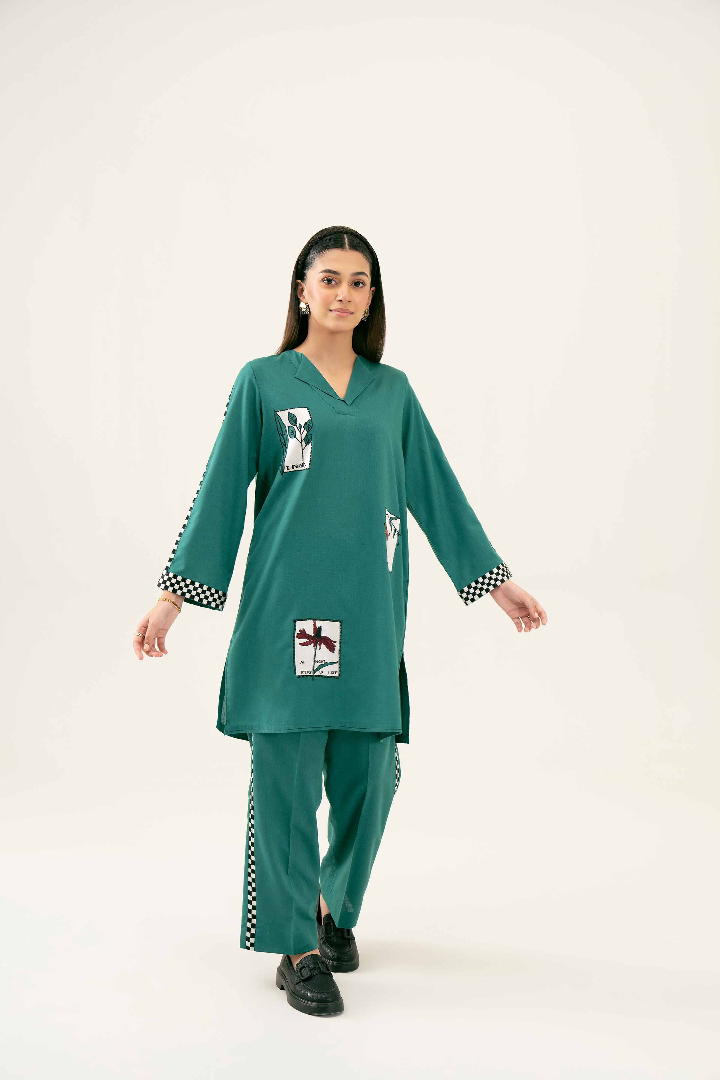 2 Piece - Embroidered Suit - PW24-166 - Image 4