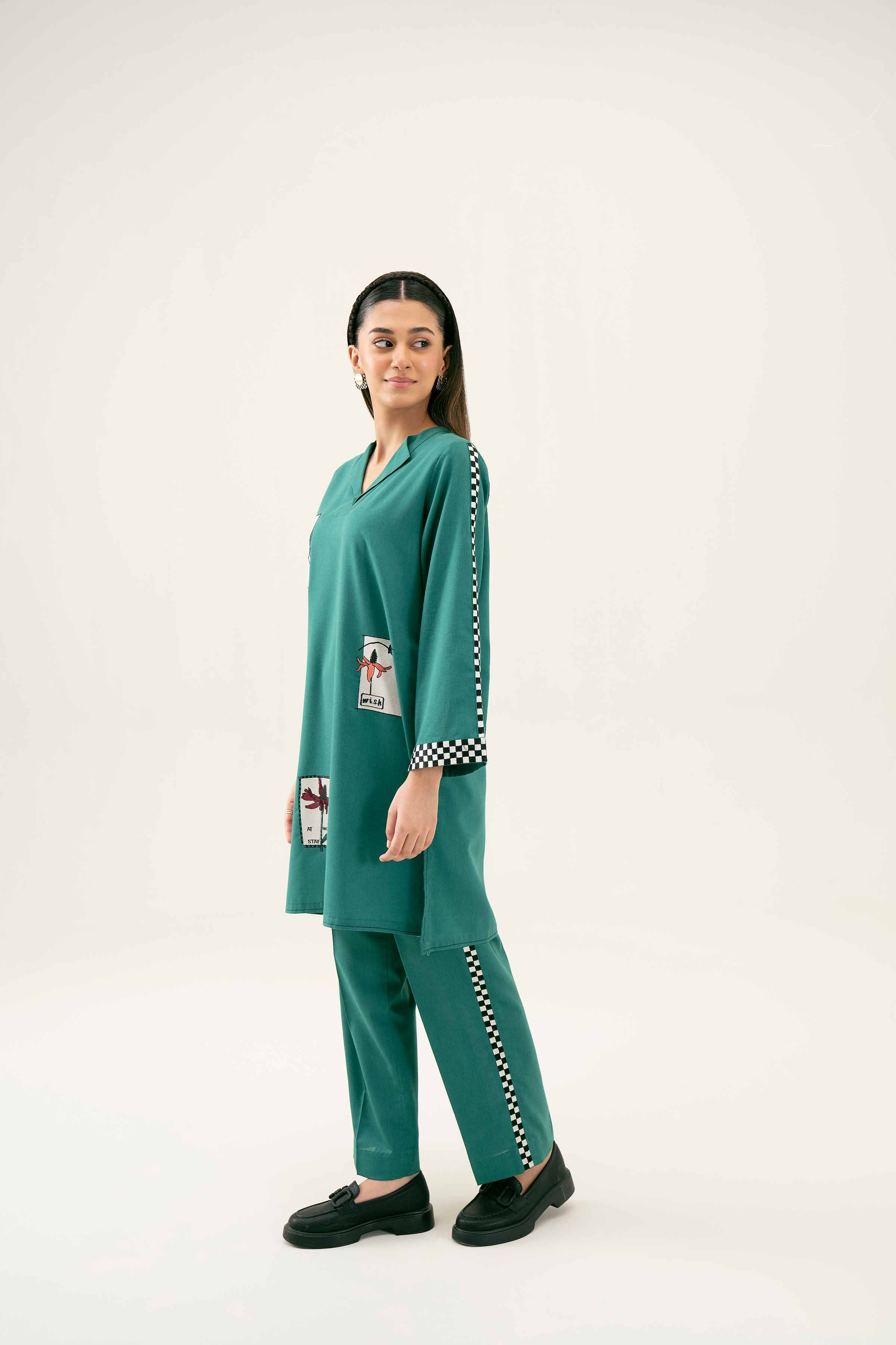2 Piece - Embroidered Suit - PW24-166 - Image 5