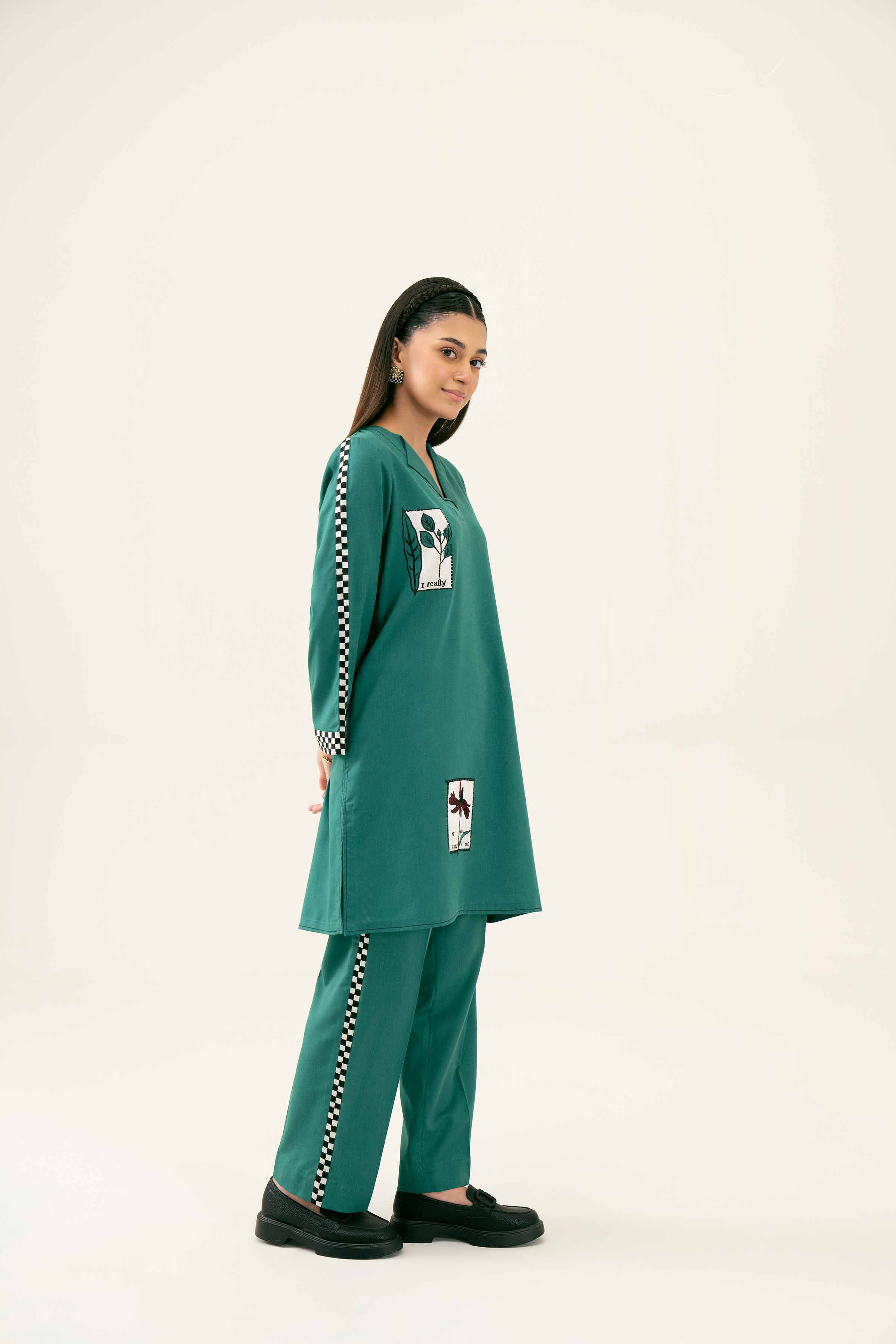 2 Piece - Embroidered Suit - PW24-166 - Image 8