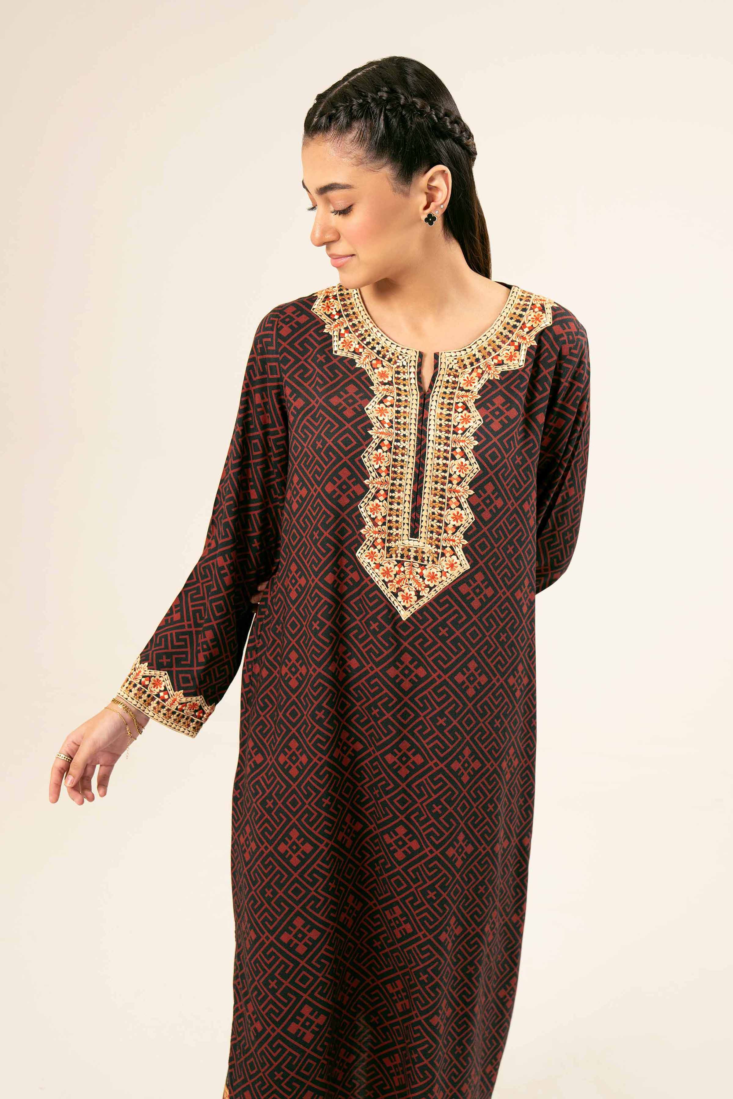 2 Piece - Printed Embroidered Suit - PW24-182 - Image 2