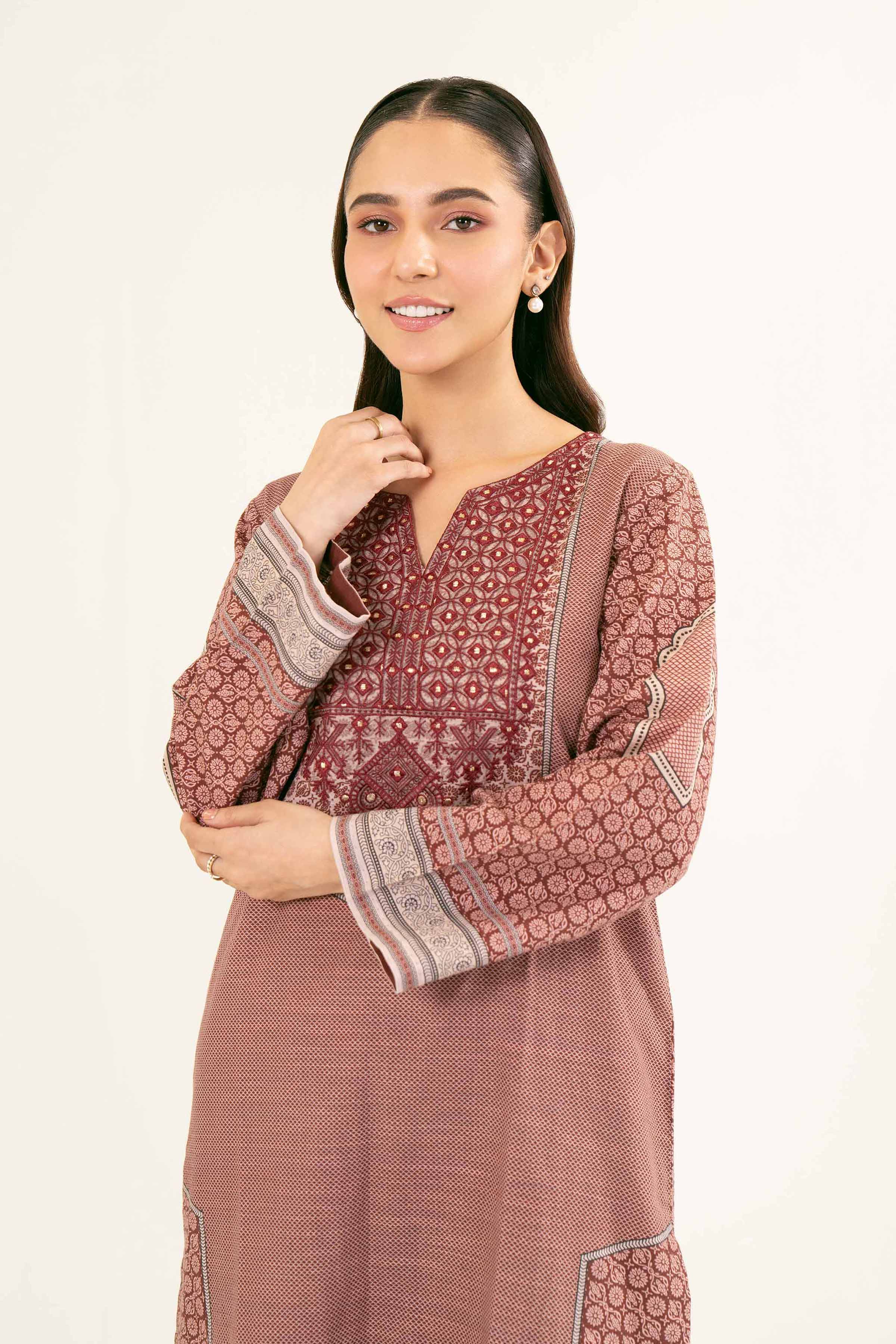 2 Piece - Printed Embroidered Suit - PW24-196 - Image 2