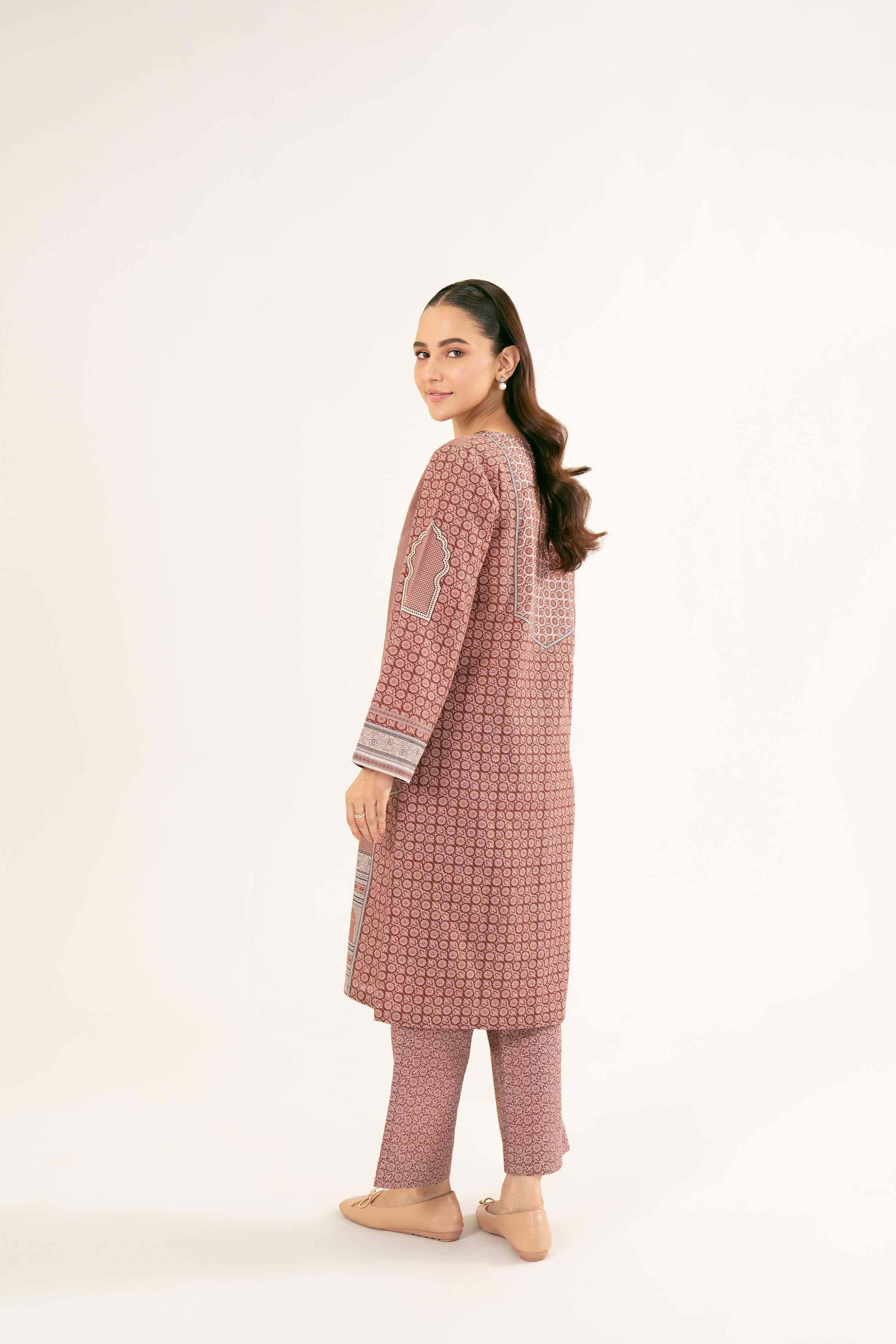 2 Piece - Printed Embroidered Suit - PW24-196 - Image 3