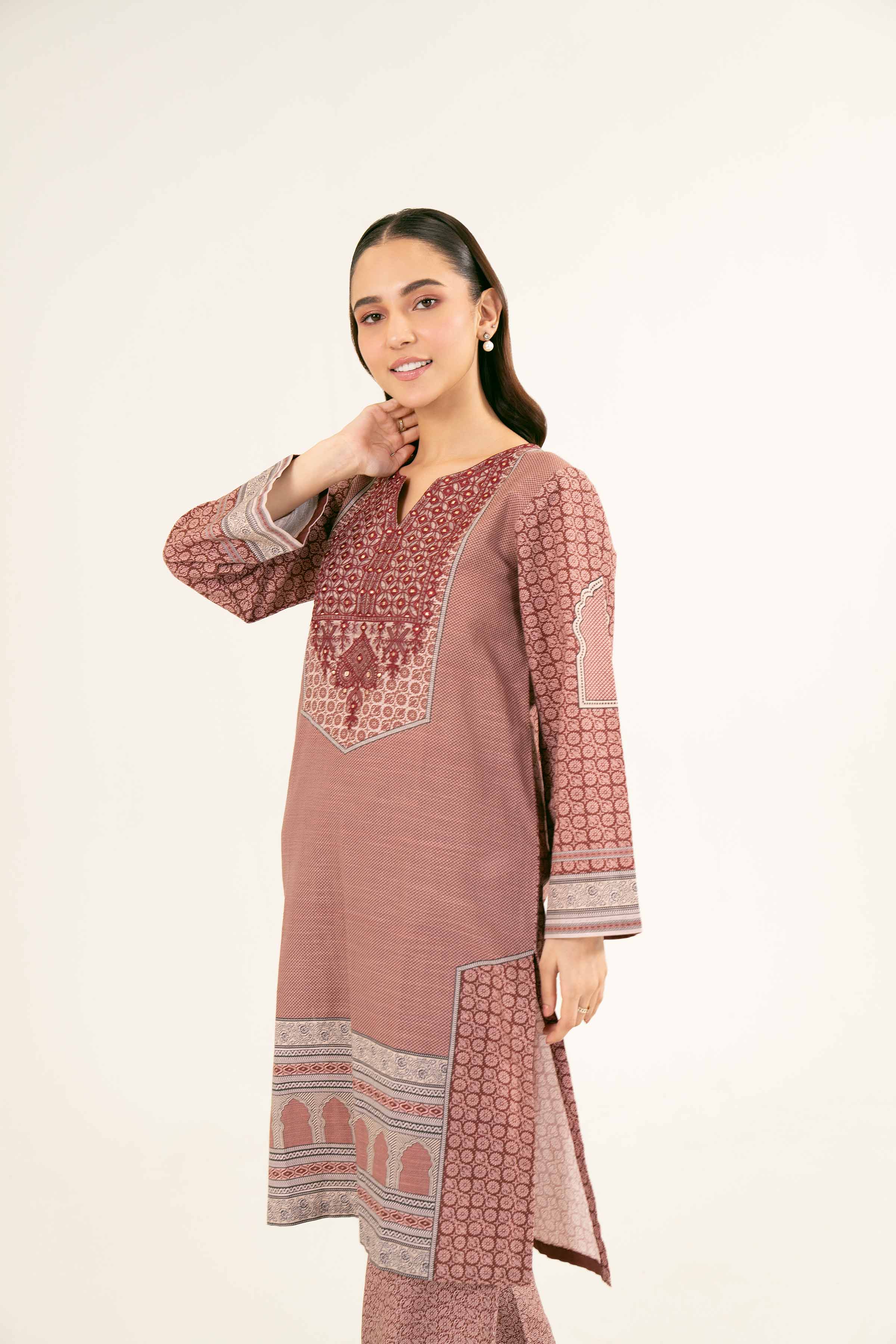 2 Piece - Printed Embroidered Suit - PW24-196 - Image 6