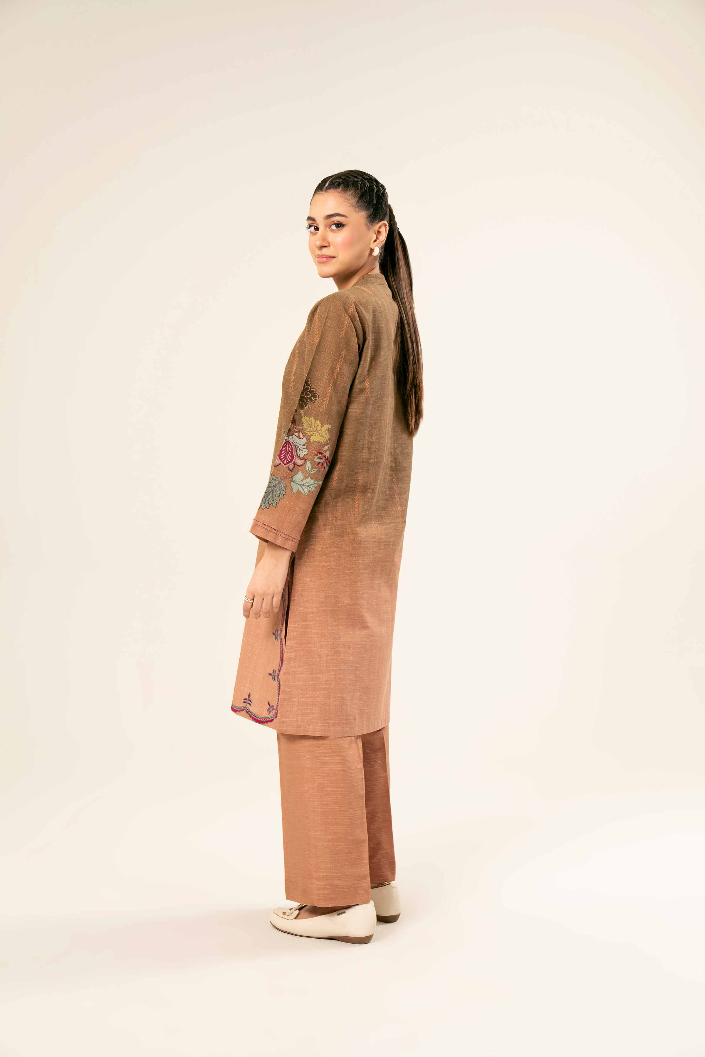 2 Piece - Printed Embroidered Suit - PW24-214 - Image 3