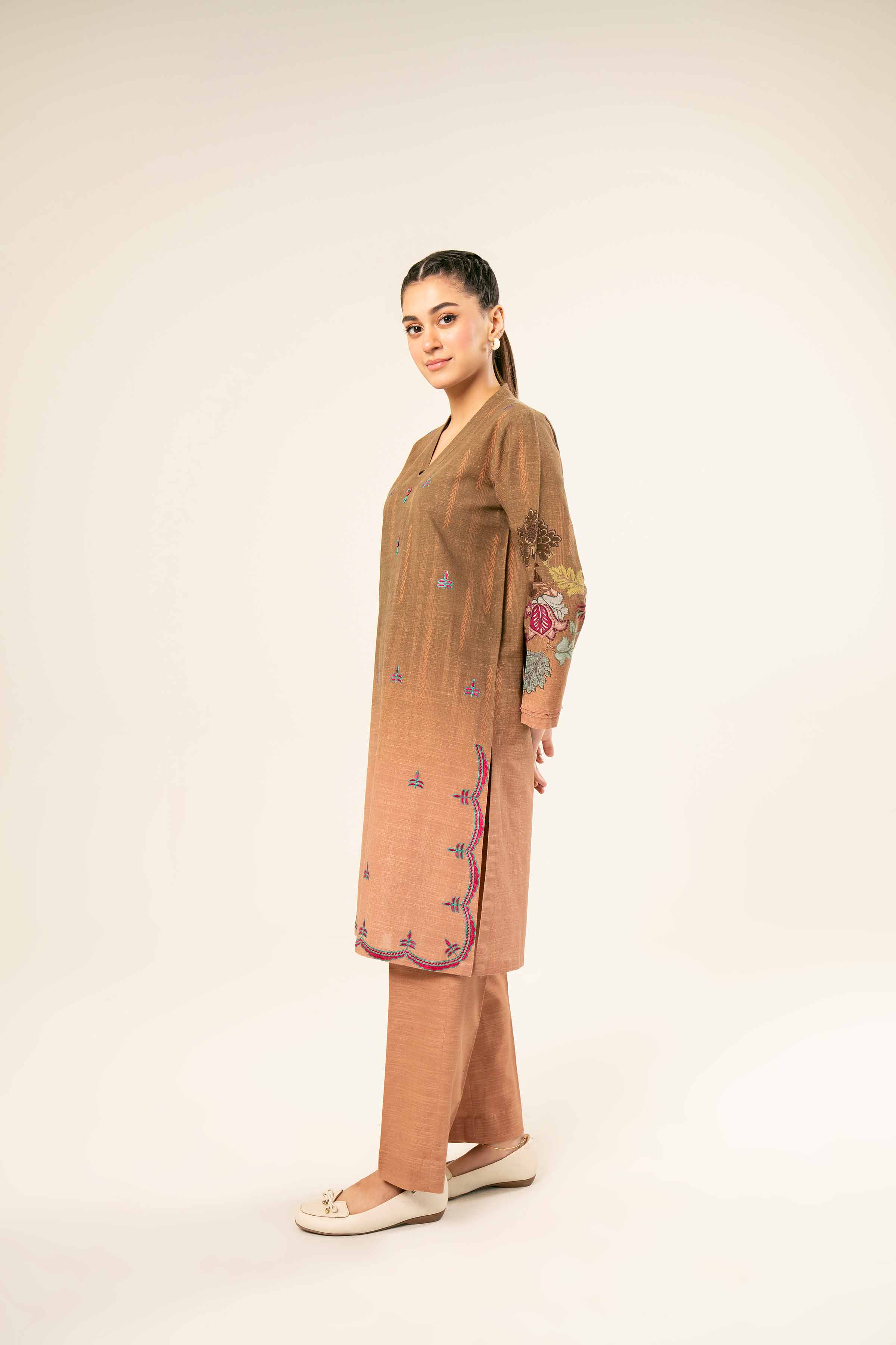 2 Piece - Printed Embroidered Suit - PW24-214 - Image 5