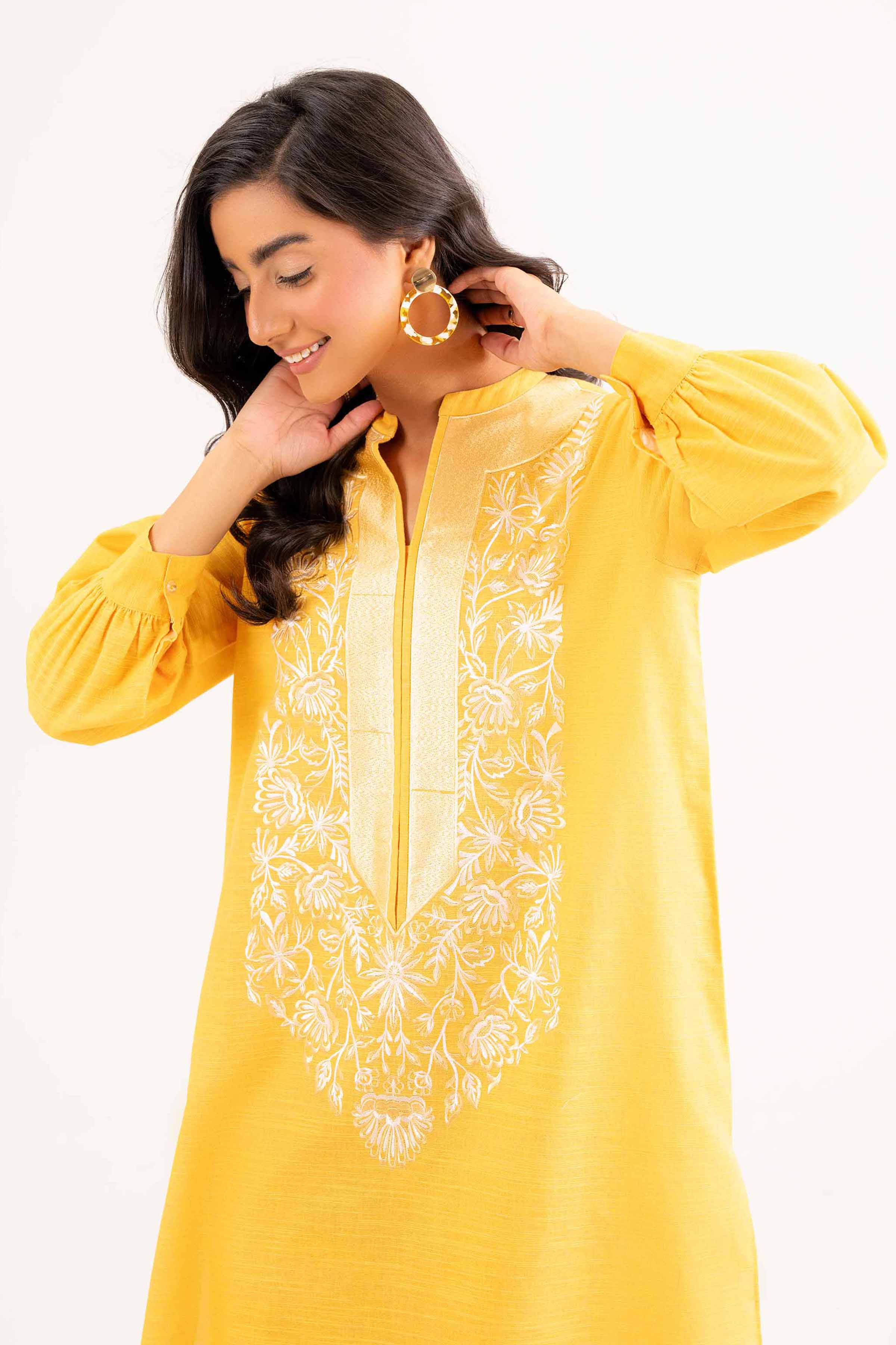 2 Piece - Printed Embroidered Suit - PW24-216 - Image 2