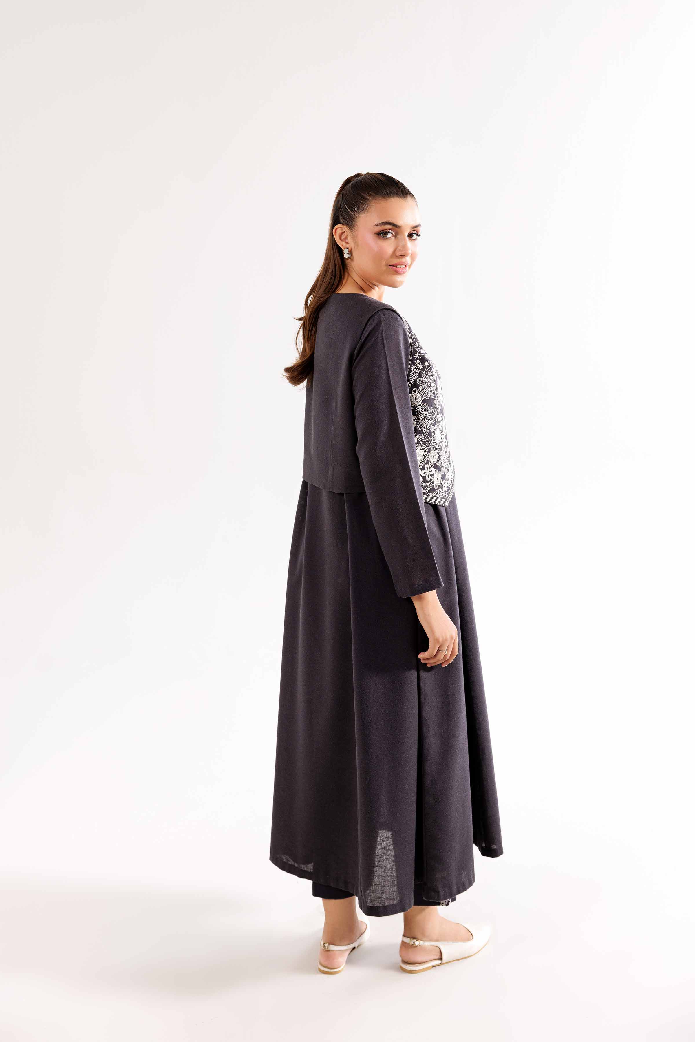 3 Piece - Printed Embroidered Suit - PW24-225 - Image 3