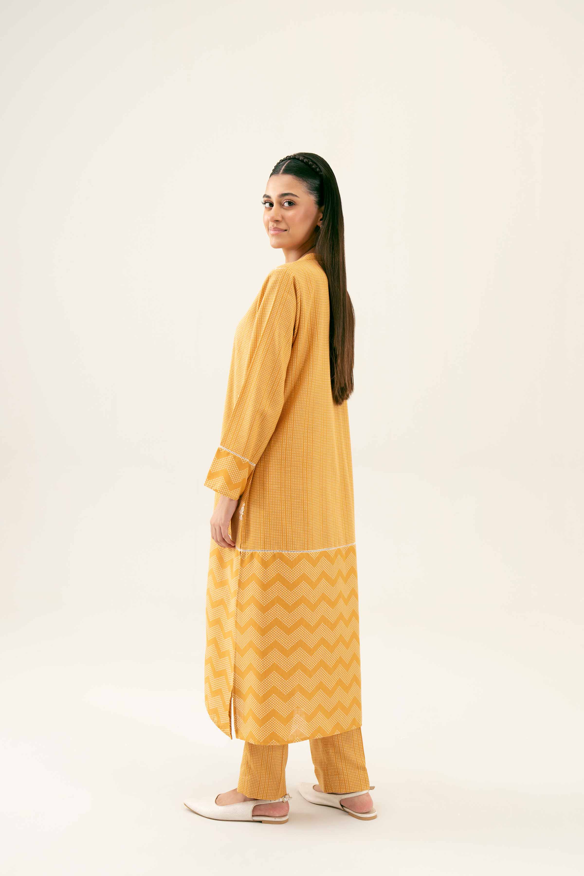 2 Piece - Printed Embroidered Suit - PW24-235 - Image 3