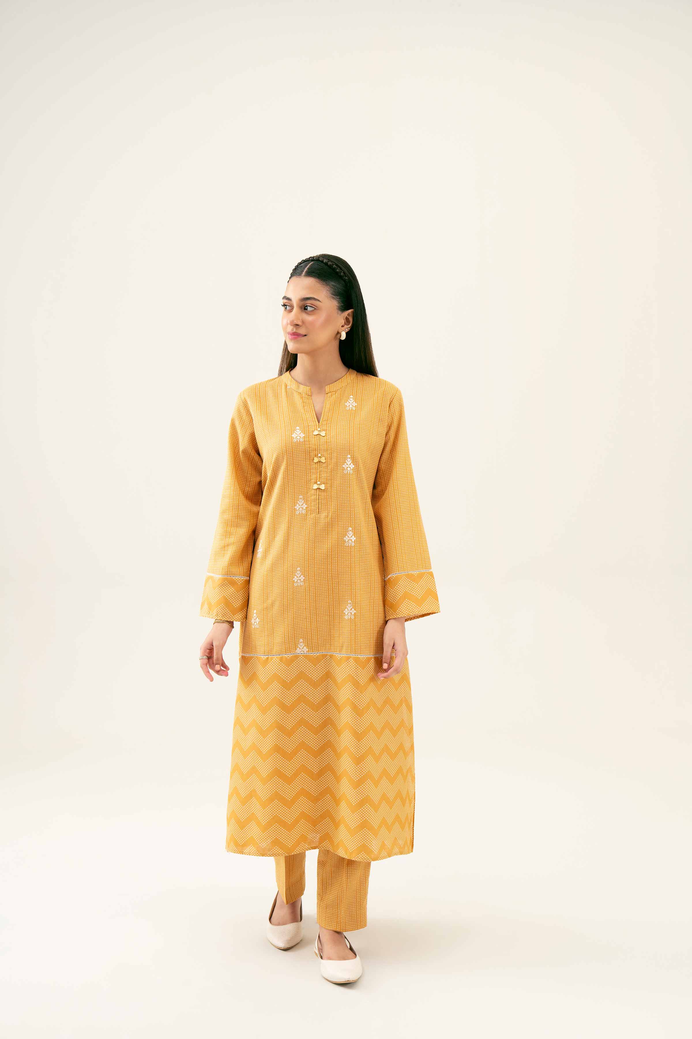 2 Piece - Printed Embroidered Suit - PW24-235 - Image 4