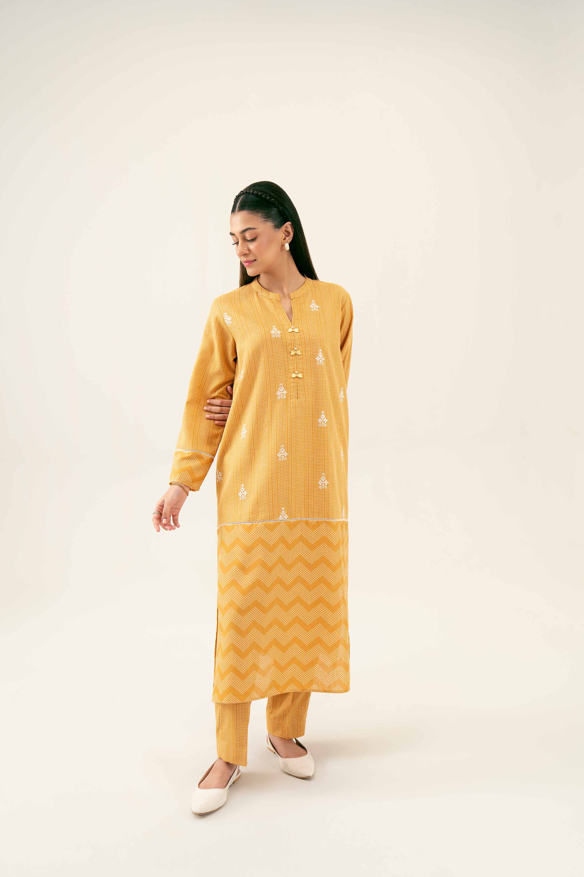2 Piece - Printed Embroidered Suit - PW24-235 - Image 6