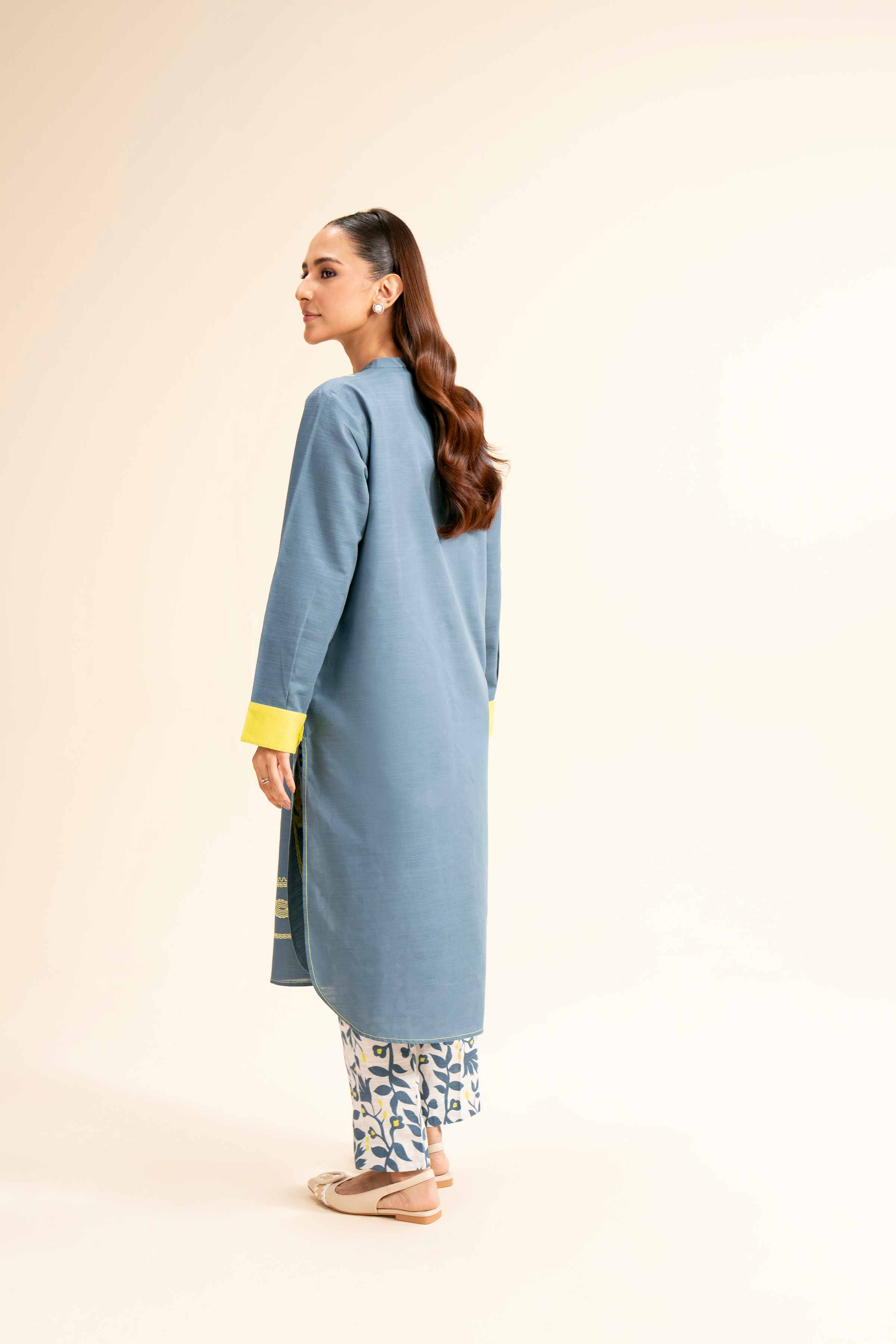 2 Piece - Printed Embroidered Suit - PW24-259 - Image 3