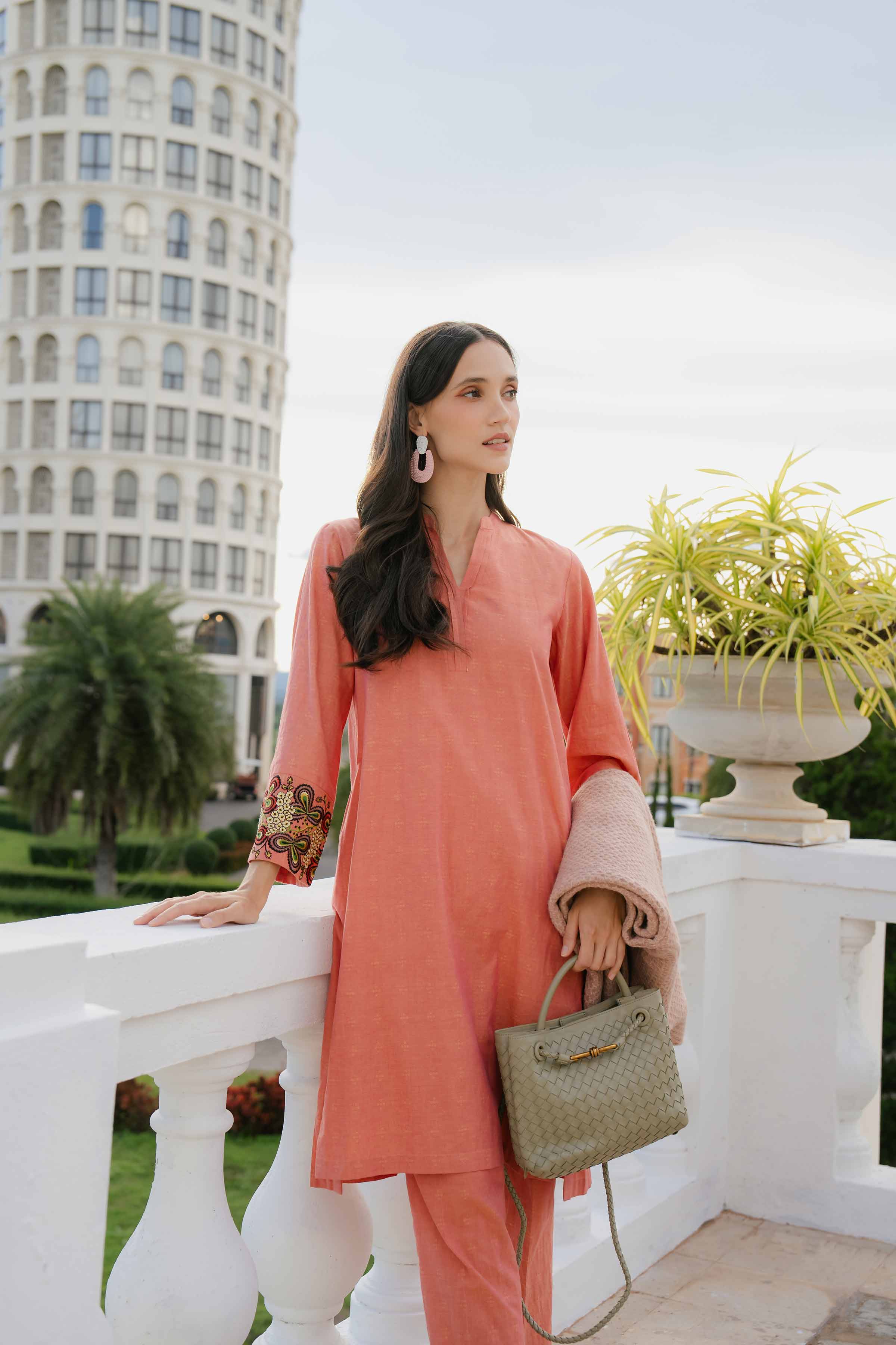 2 Piece - Embroidered Suit - PW24-30 - Image 4