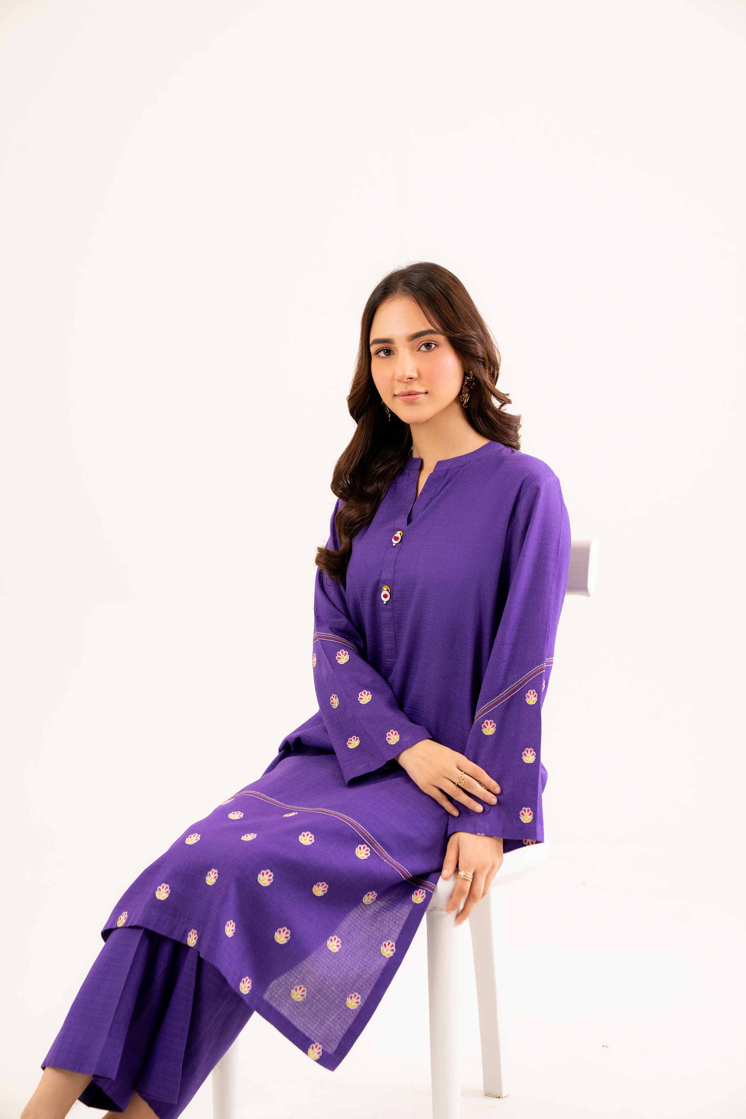 2 Piece - Embroidered Suit - PW24-320 - Image 5