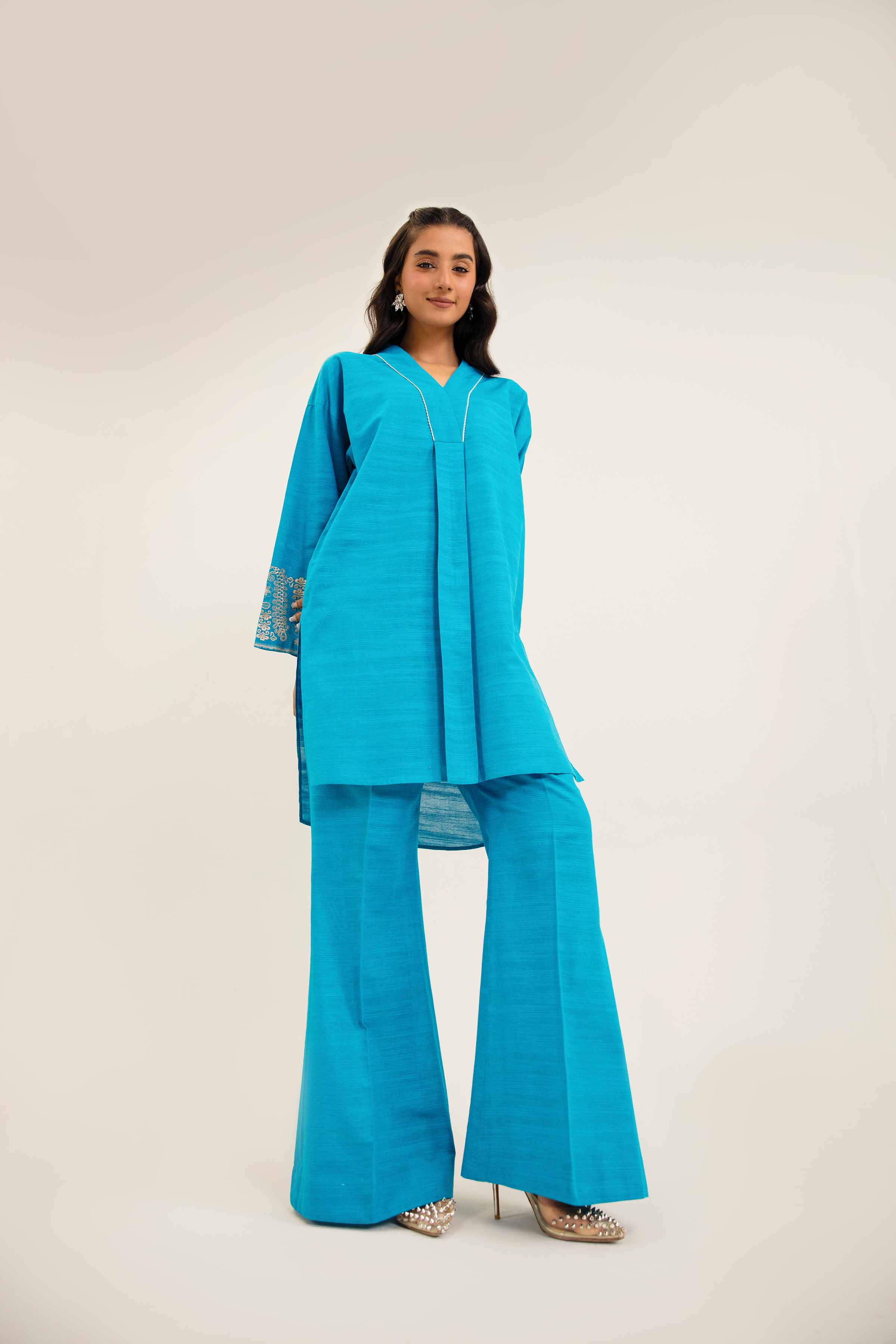 2 Piece - Embroidered Suit - PW24-325 - Image 5