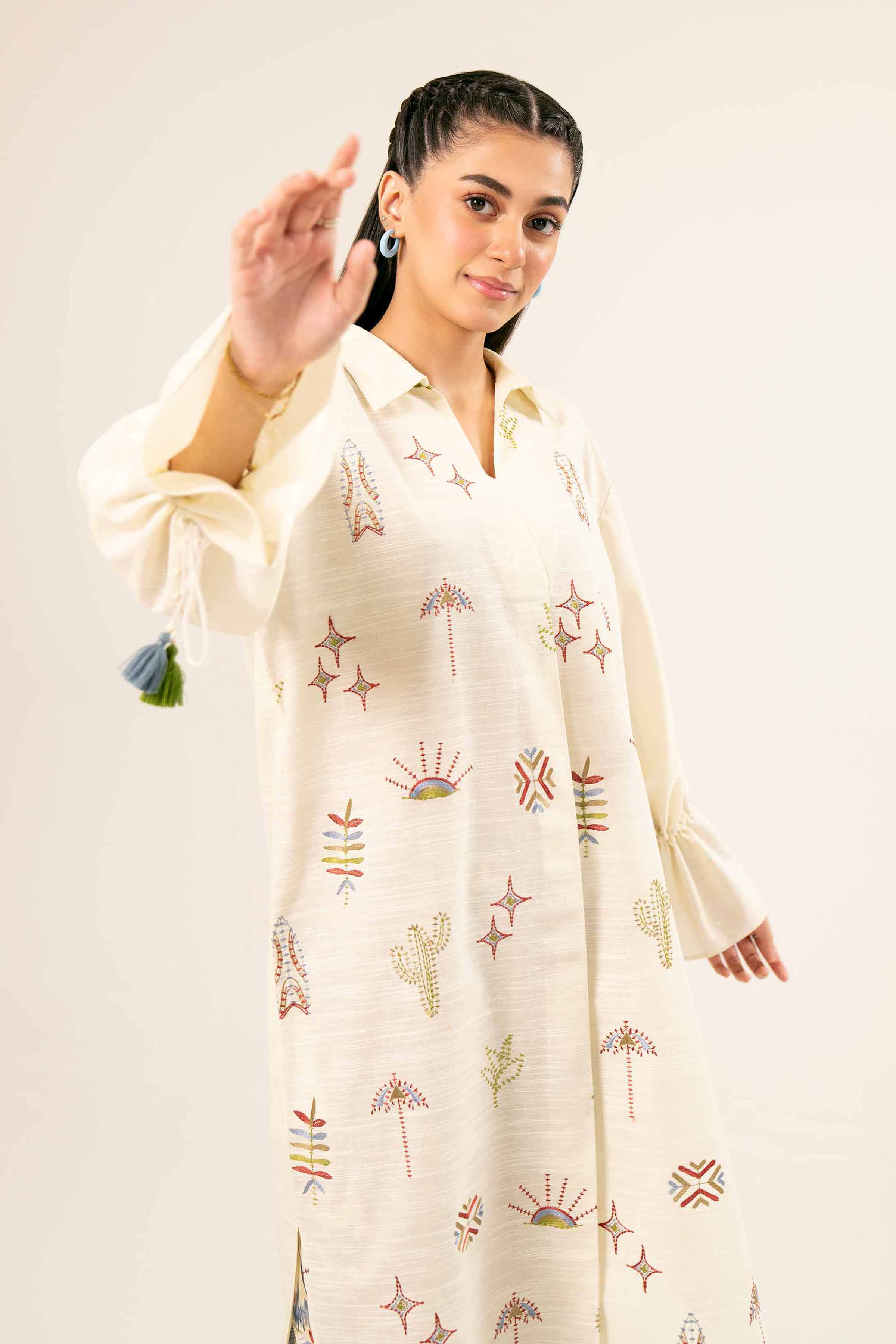 2 Piece - Printed Embroidered Suit - PW24-431 - Image 4