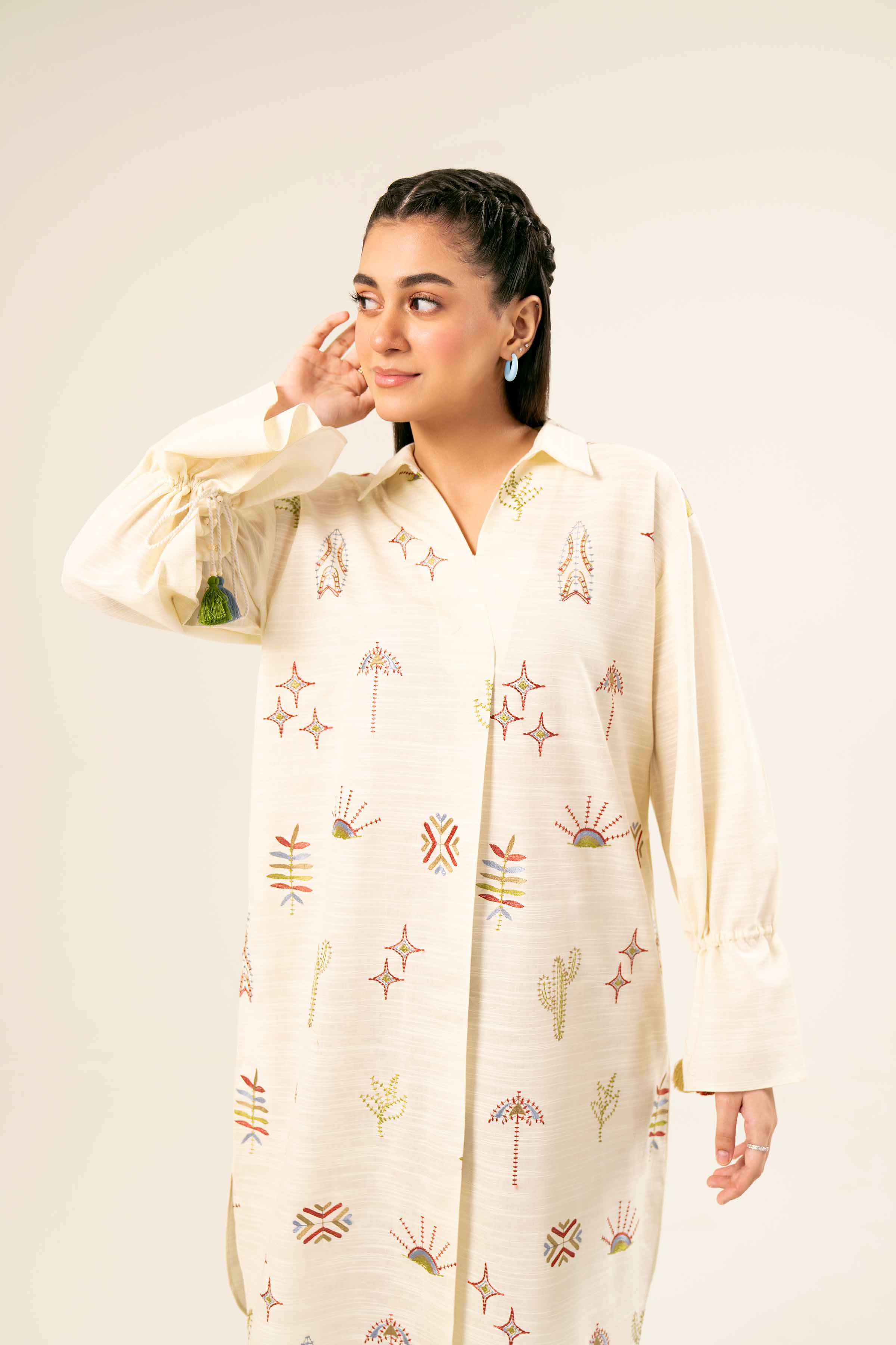 2 Piece - Printed Embroidered Suit - PW24-431 - Image 6