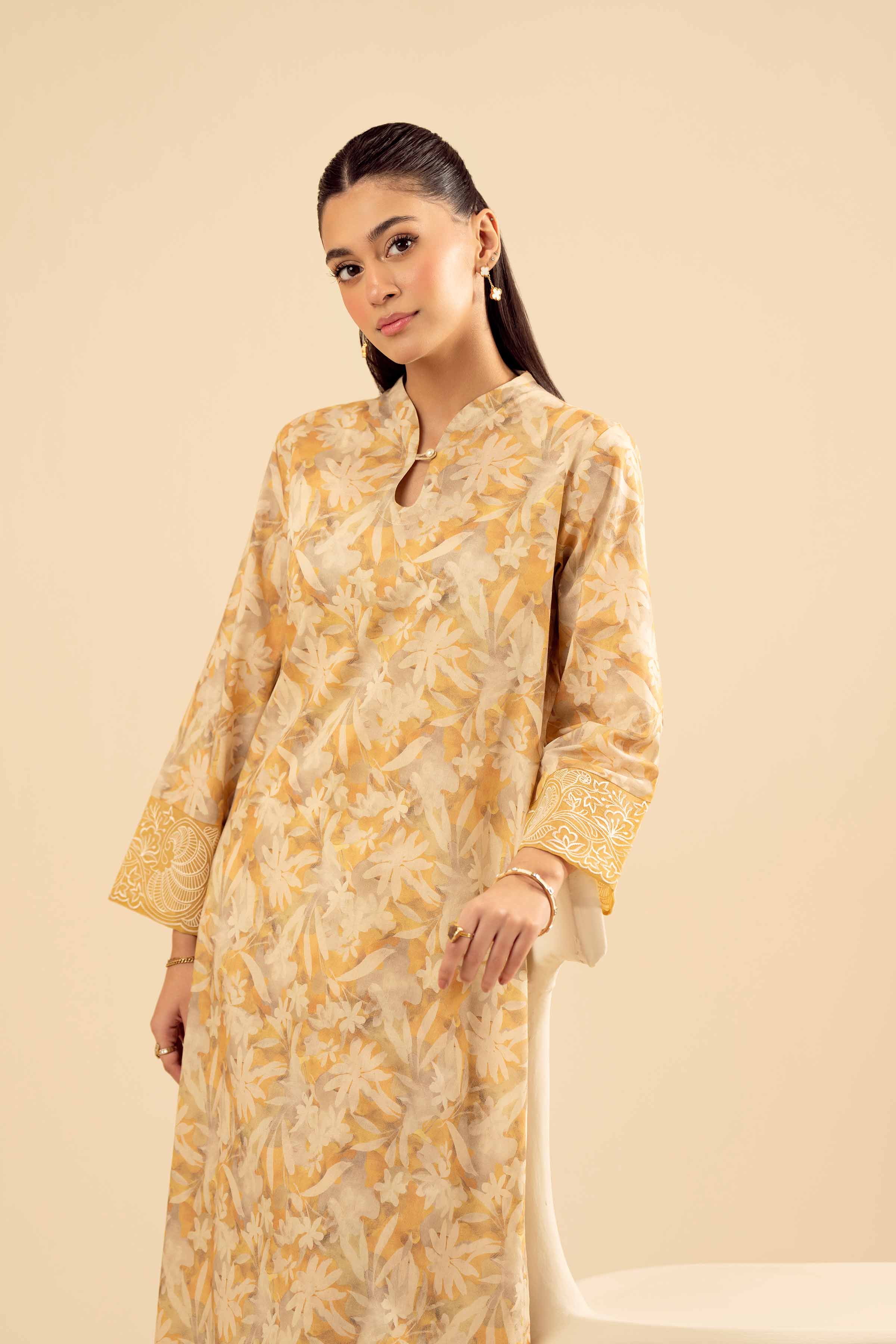 2 Piece - Printed Embroidered Suit - PW25-199 - Image 5