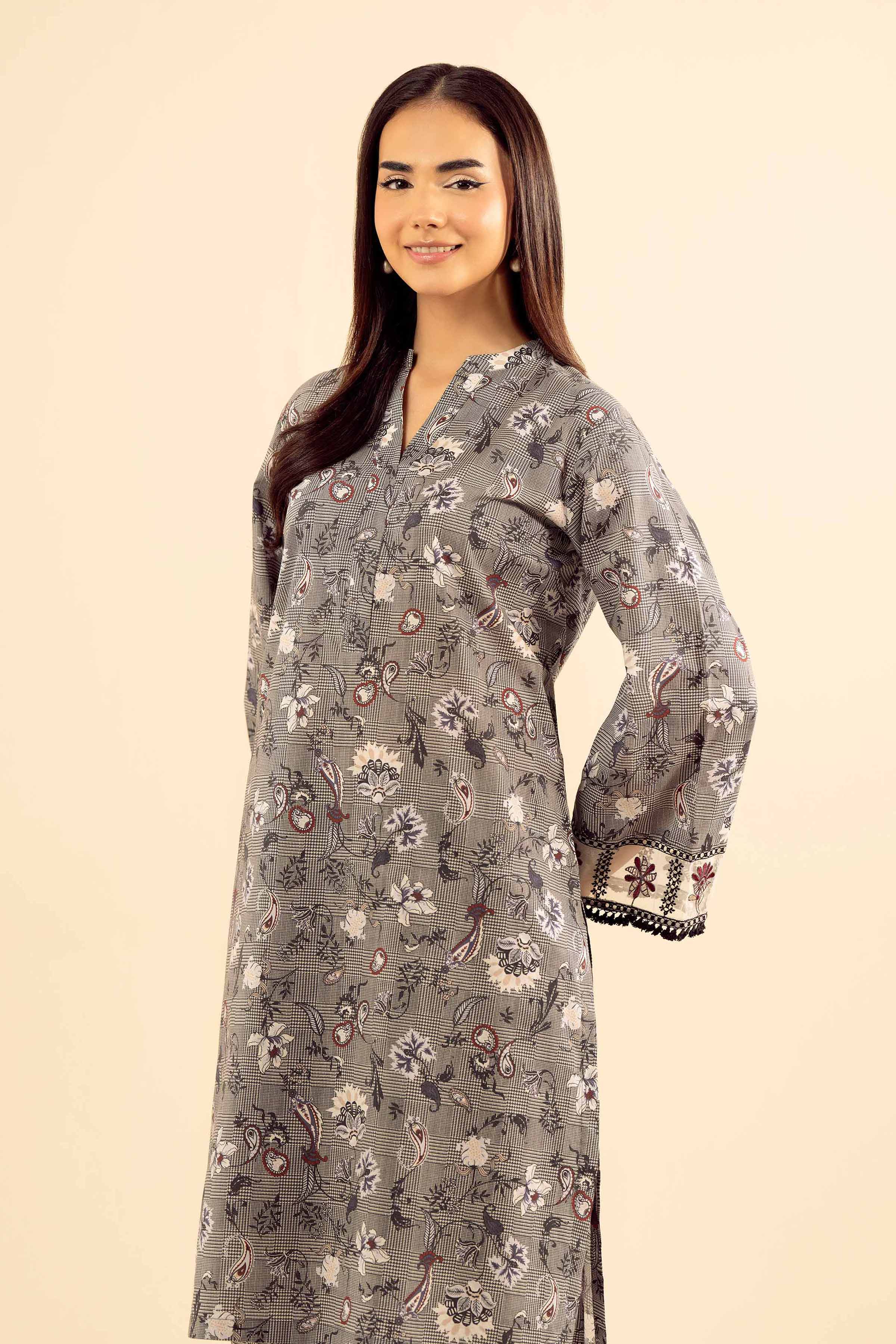 2 Piece - Printed Embroidered Suit - PW25-201 - Image 2