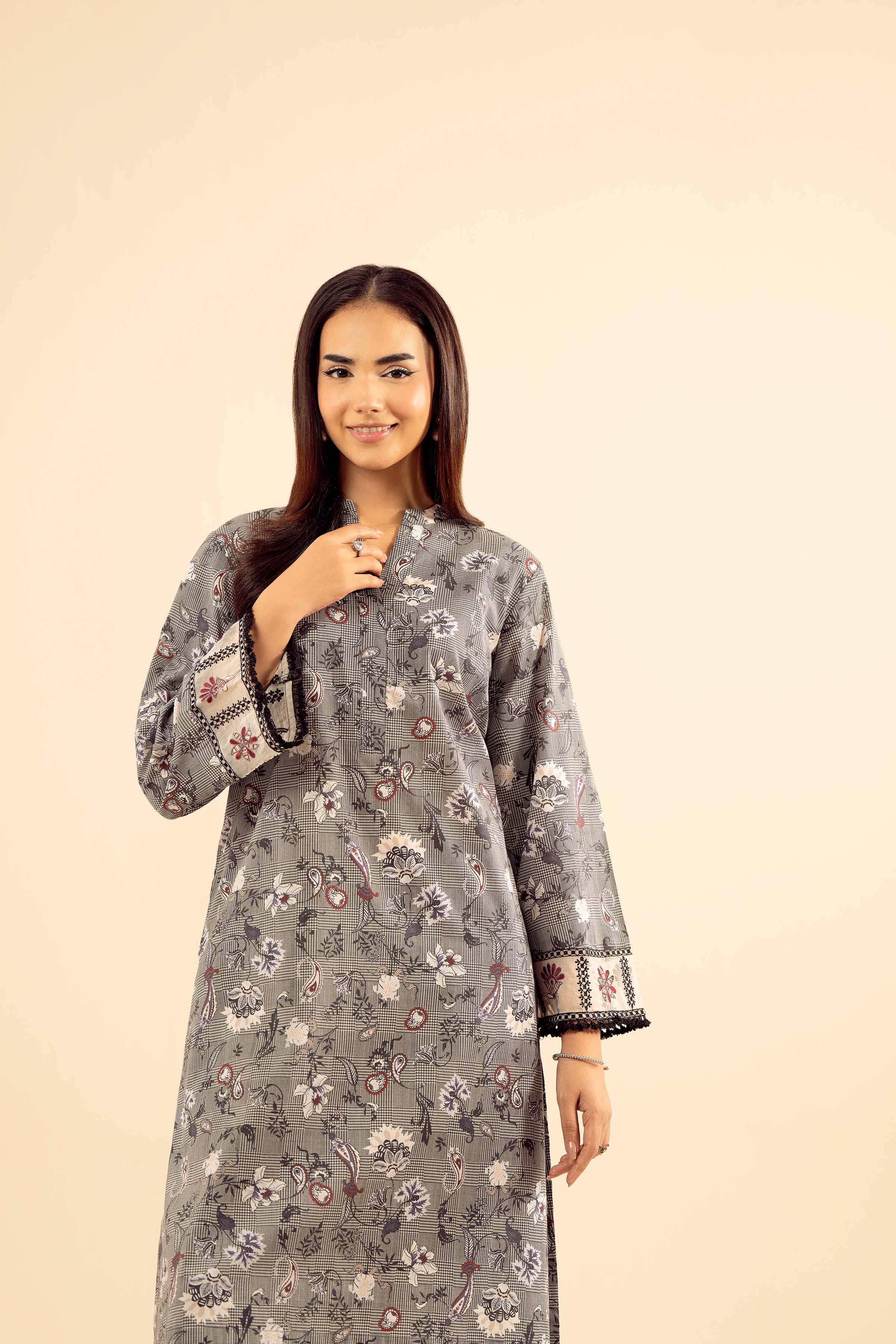2 Piece - Printed Embroidered Suit - PW25-201 - Image 7