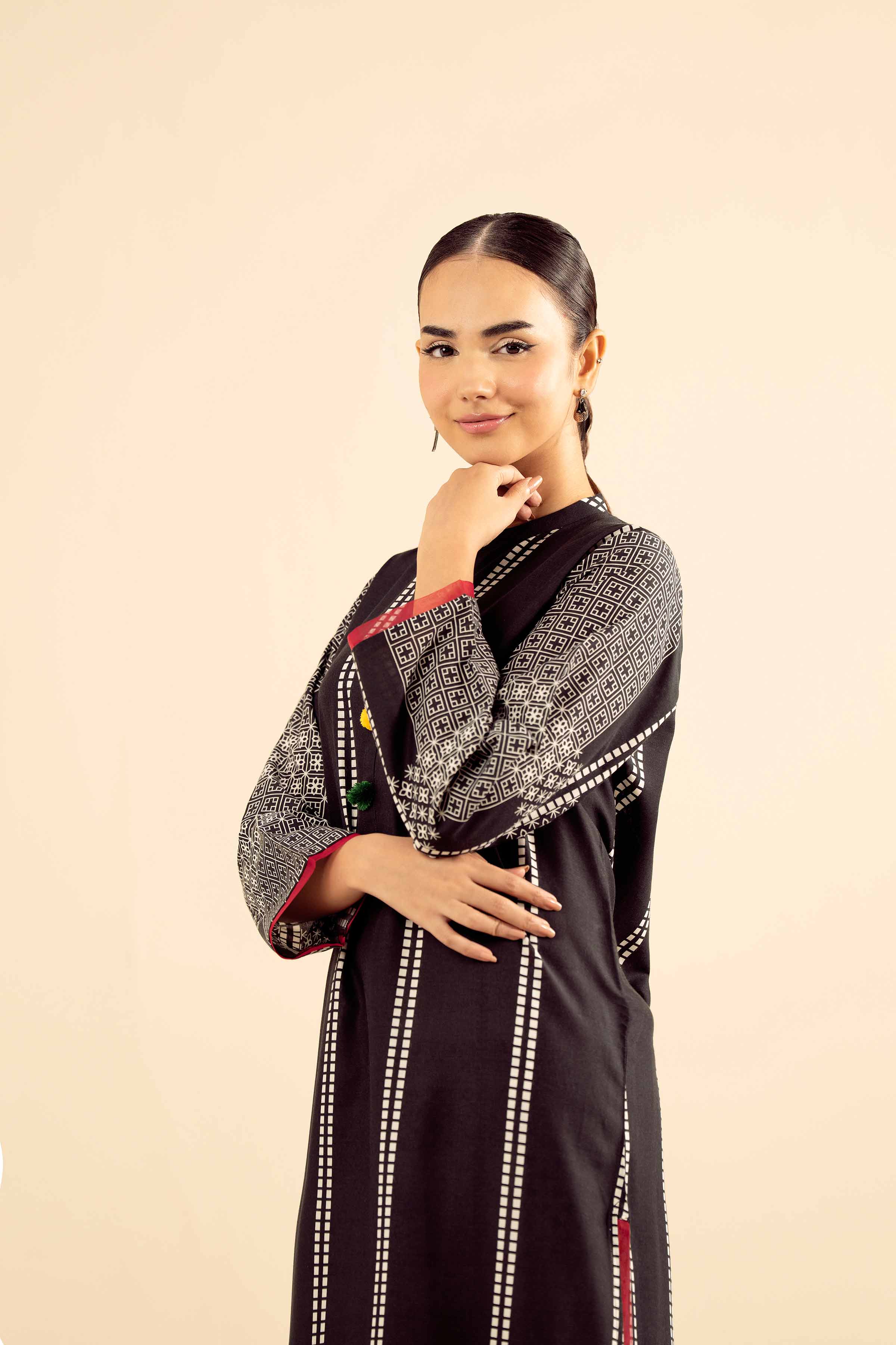 2 Piece - Printed Embroidered Suit - PW25-209 - Image 6