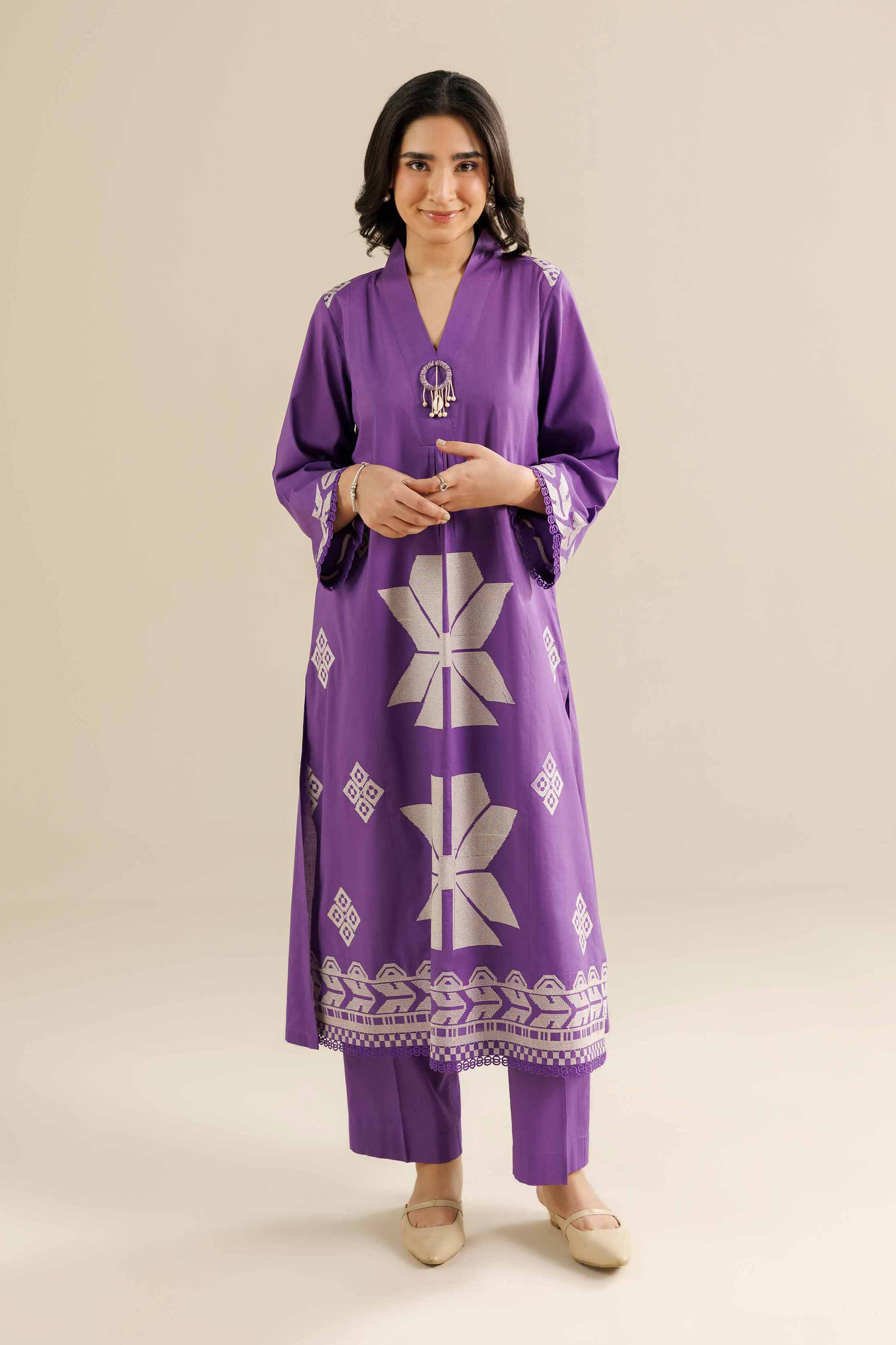 2 Piece - Embroidered Suit - PW25-214 - Image 2