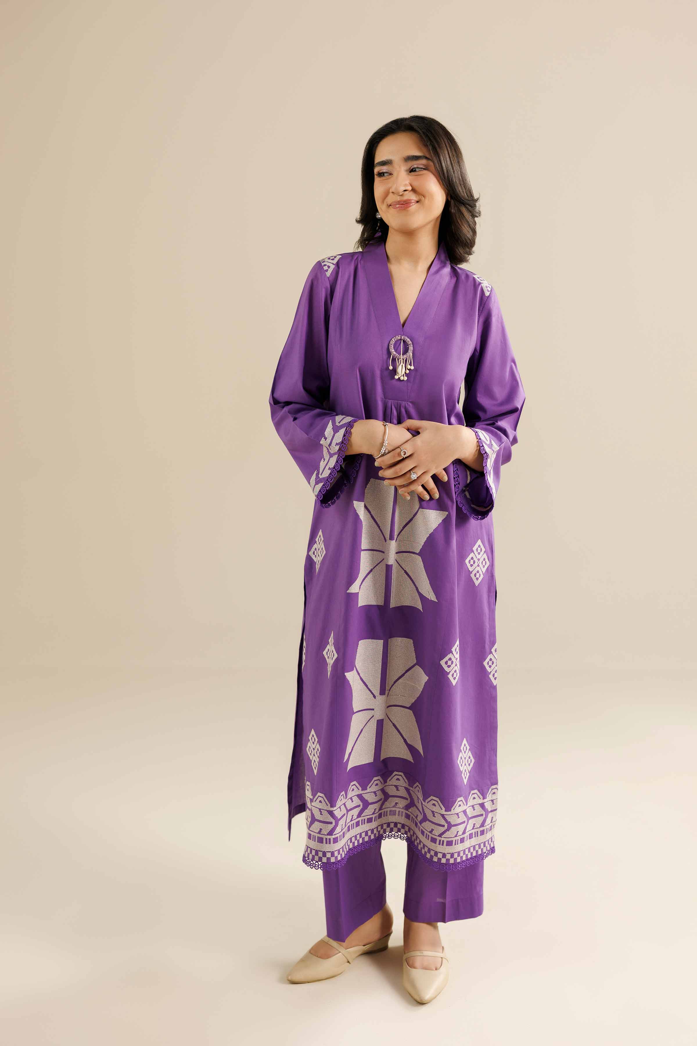 2 Piece - Embroidered Suit - PW25-214 - Image 4