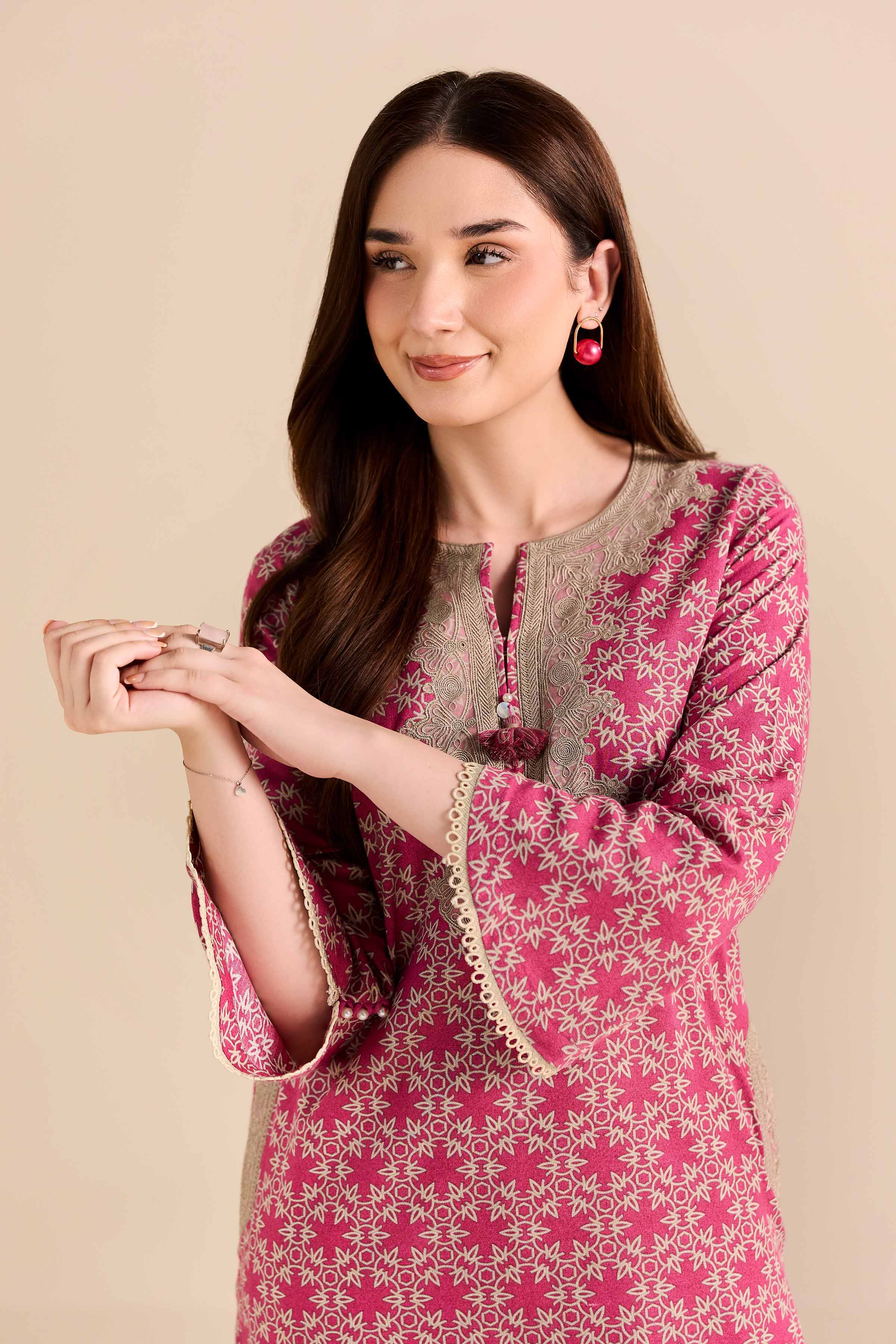 2 Piece - Printed Embroidered Suit - PW25-217 - Image 2