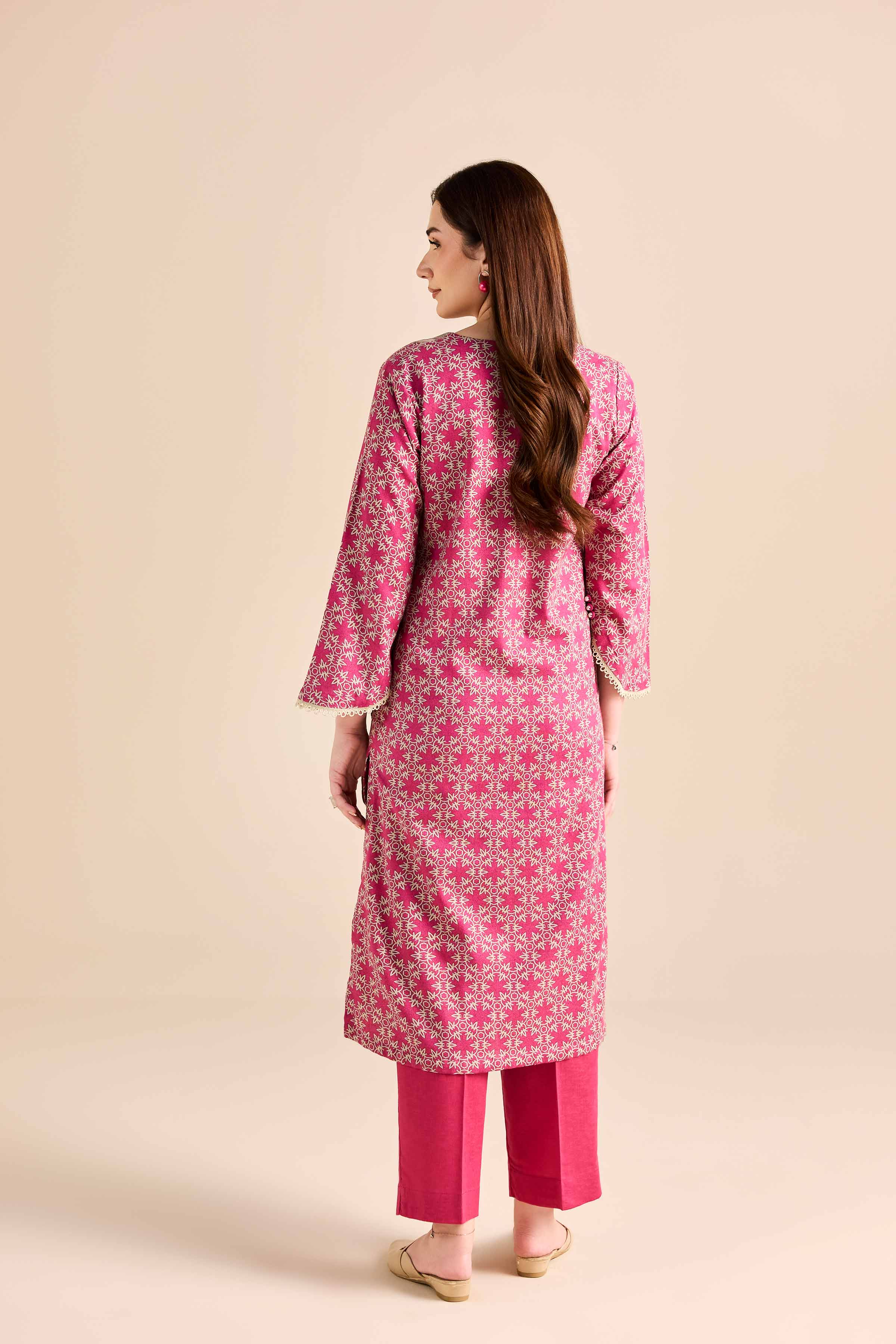 2 Piece - Printed Embroidered Suit - PW25-217 - Image 3