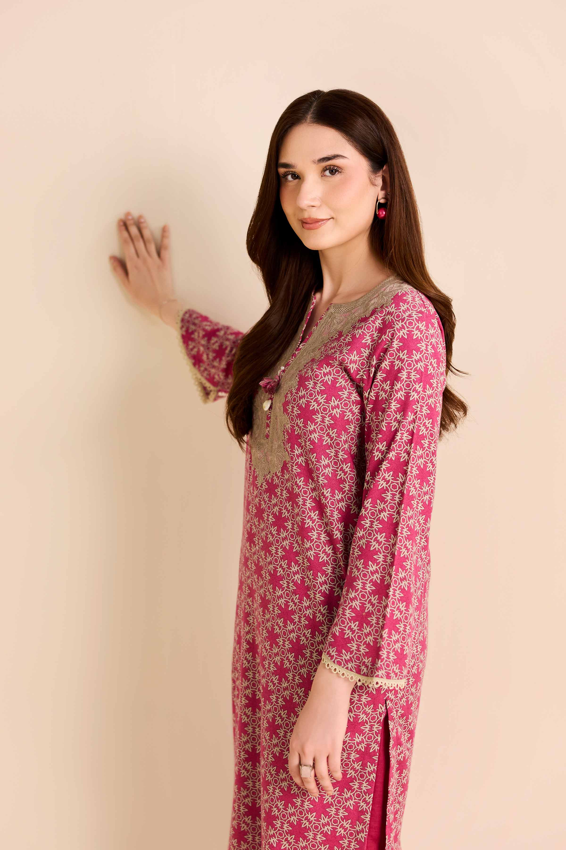 2 Piece - Printed Embroidered Suit - PW25-217 - Image 5