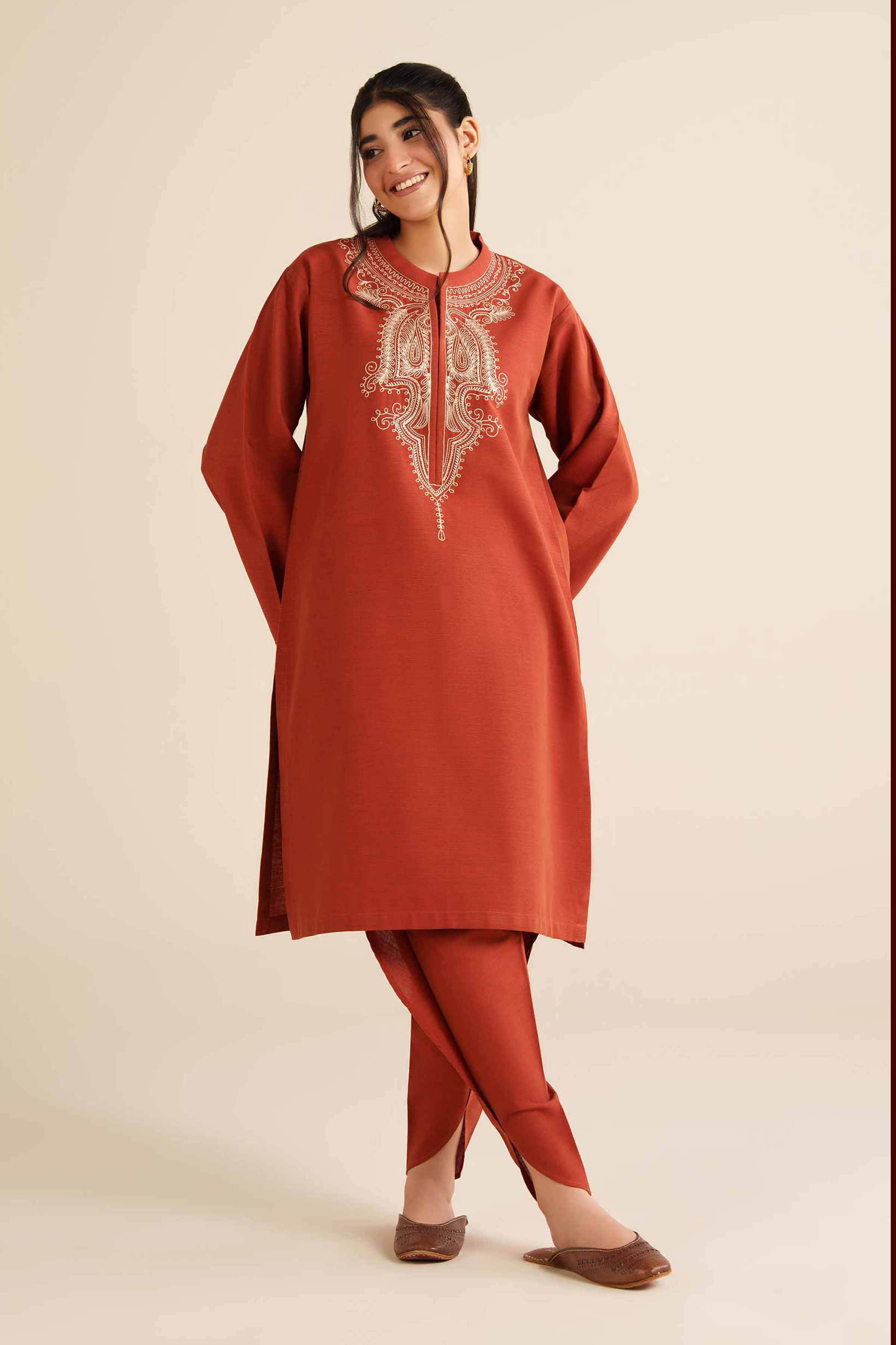 2 Piece - Embroidered Suit - PW25-218 - Image 2