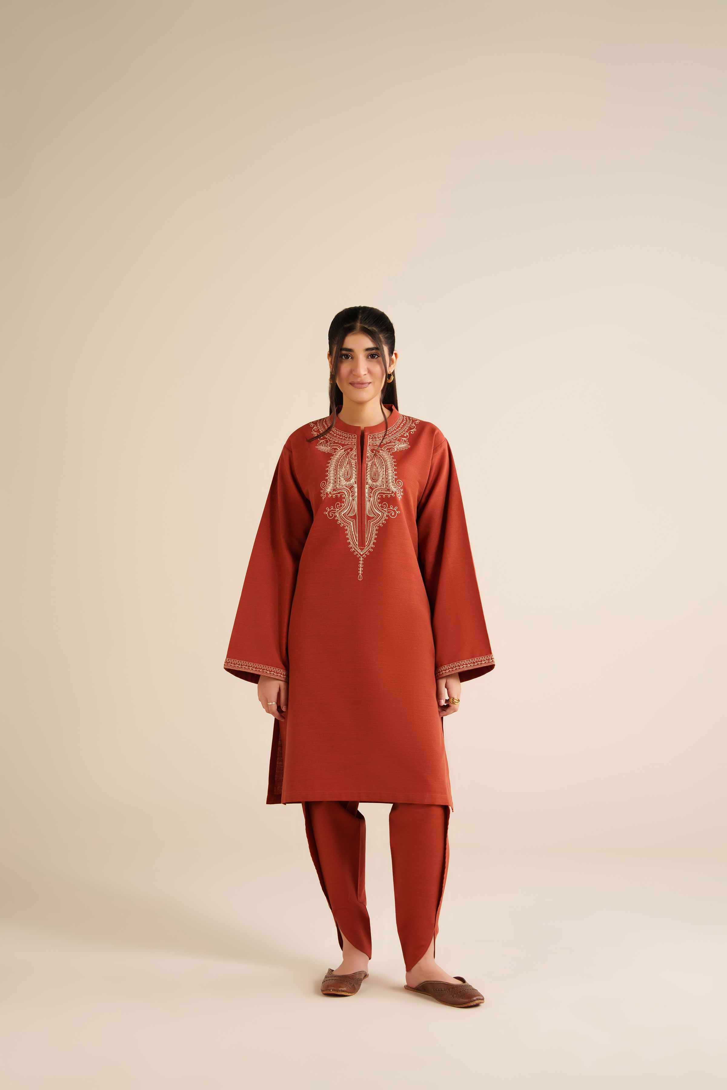 2 Piece - Embroidered Suit - PW25-218 - Image 4