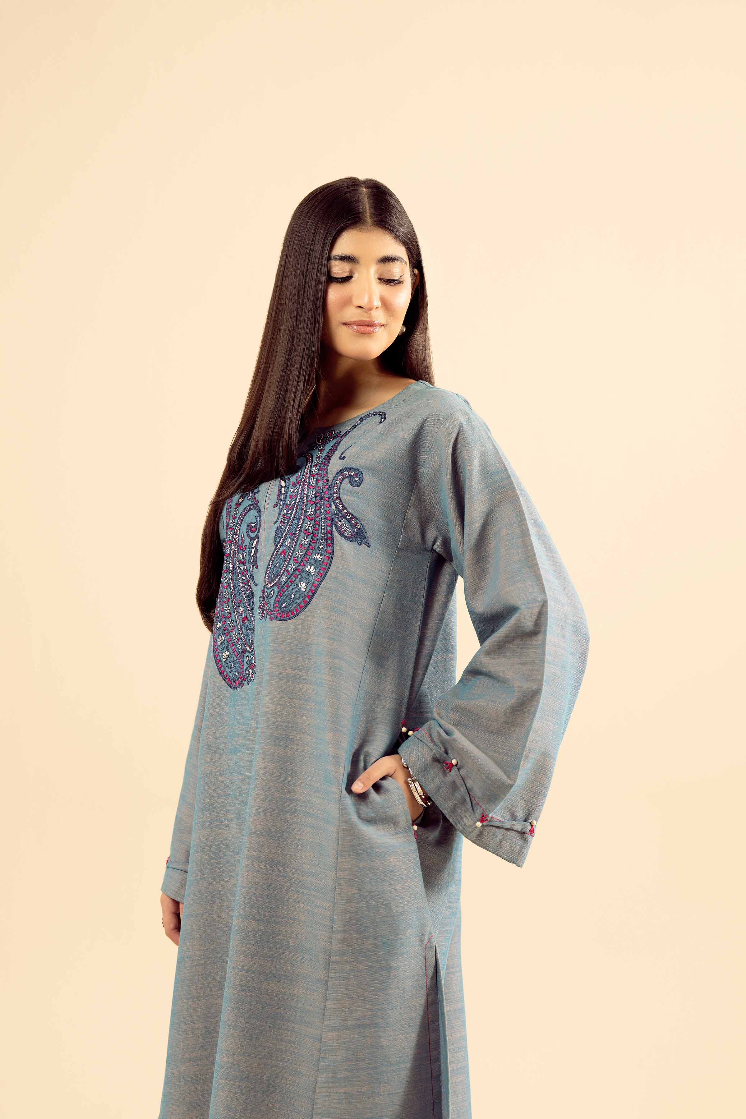 2 Piece - Embroidered Suit - PW25-222 - Image 6