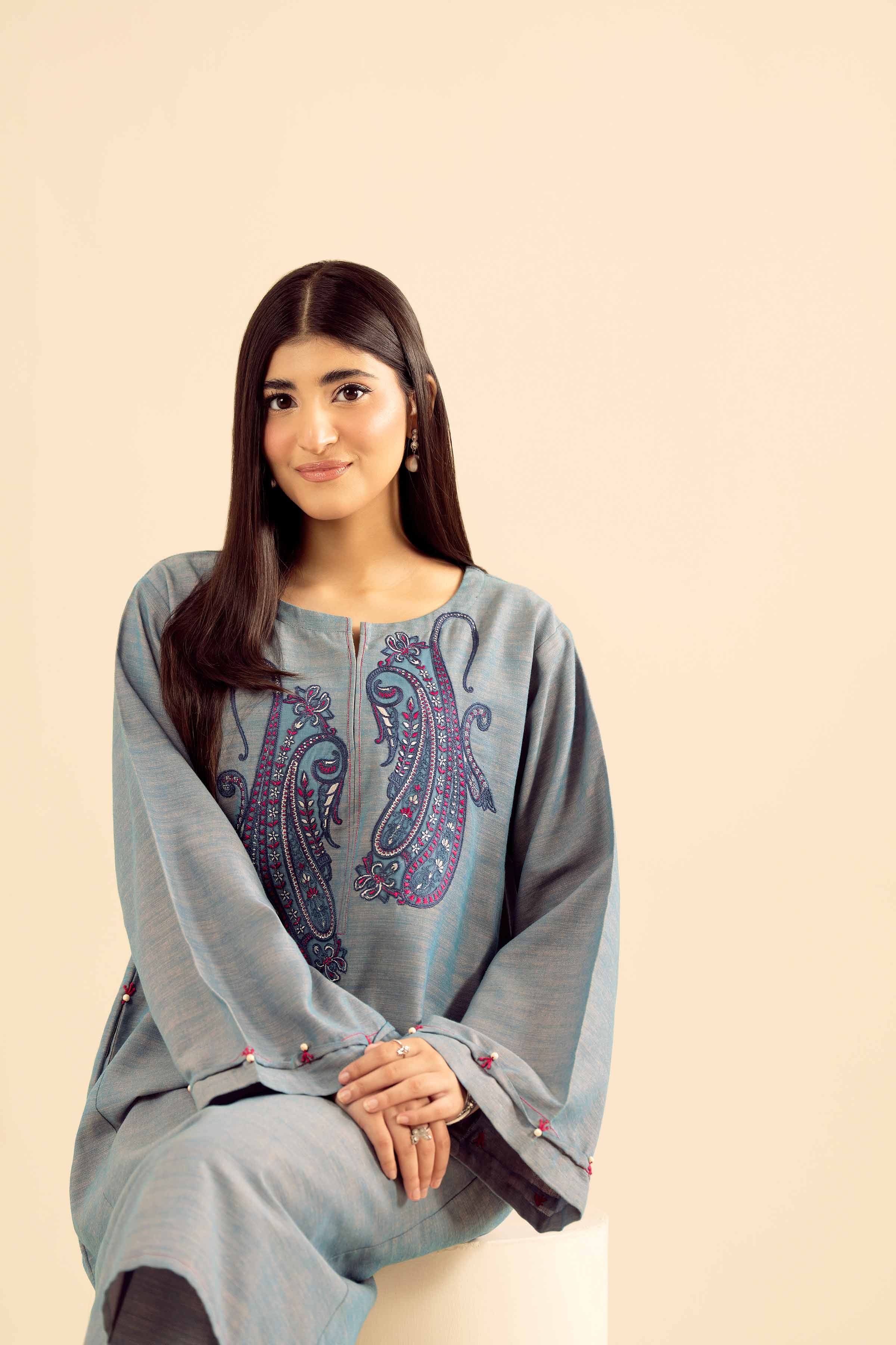 2 Piece - Embroidered Suit - PW25-222 - Image 7