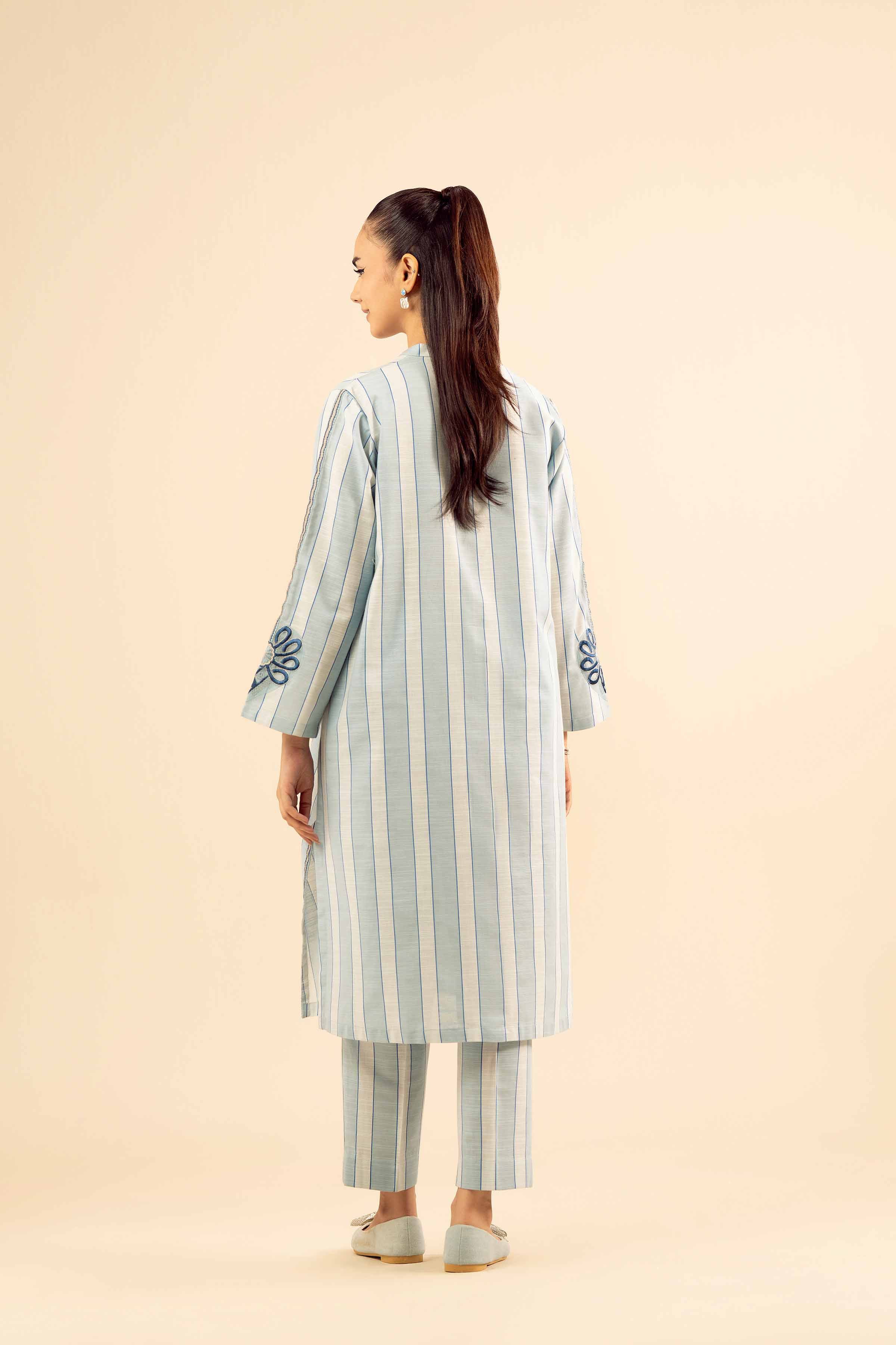 2 Piece - Embroidered Suit - PW25-225 - Image 3