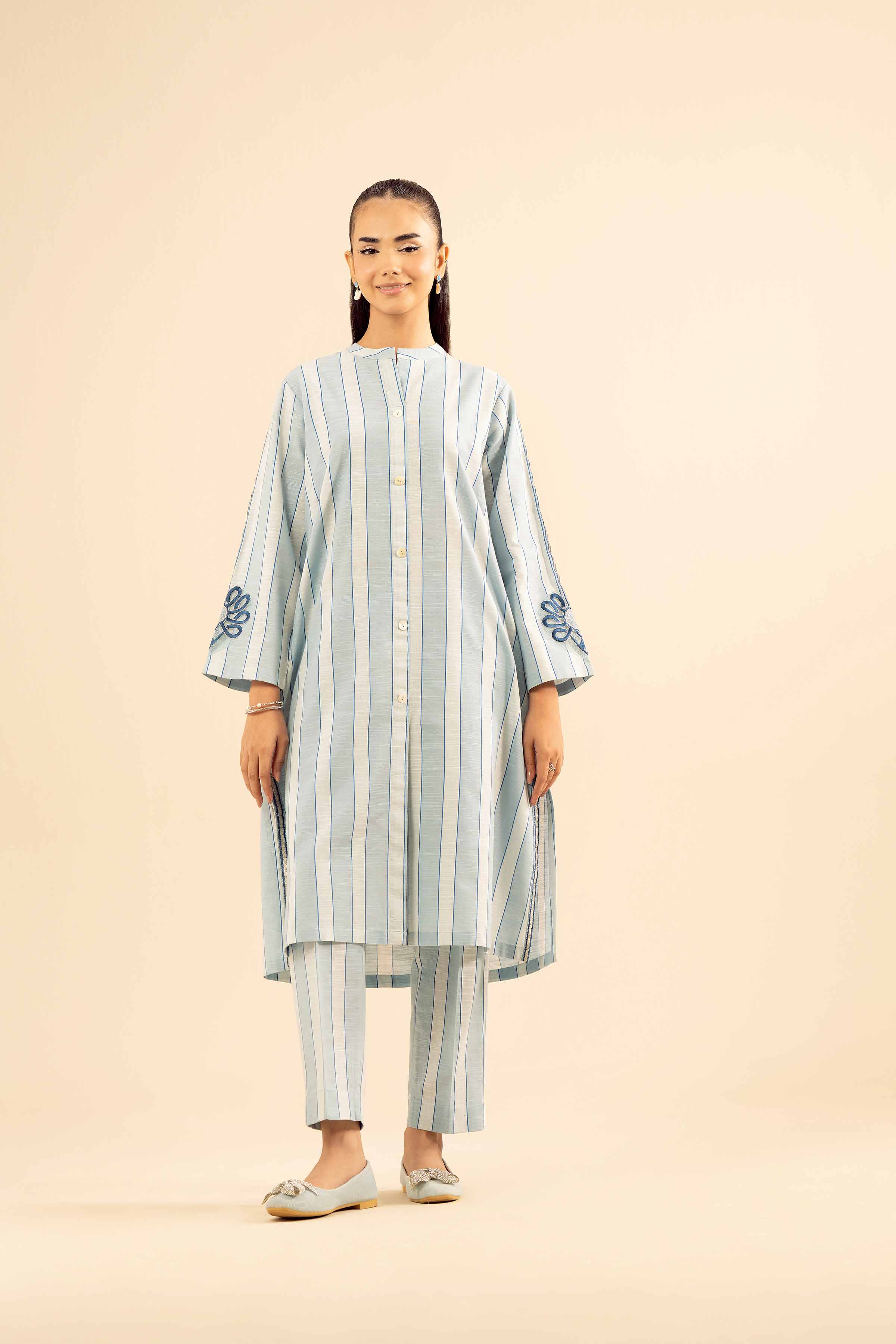 2 Piece - Embroidered Suit - PW25-225 - Image 5