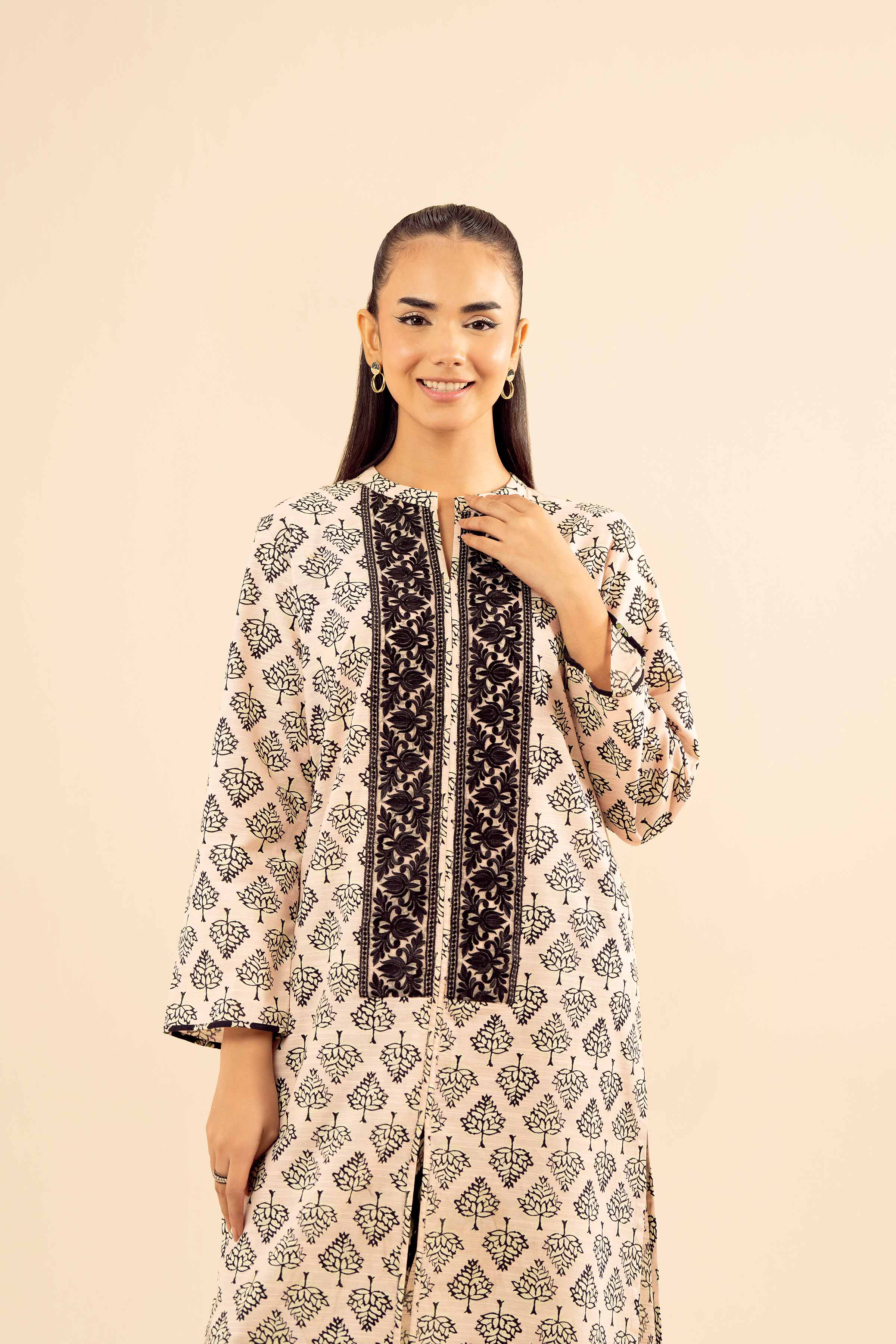 2 Piece - Printed Embroidered Suit - PW25-226 - Image 6