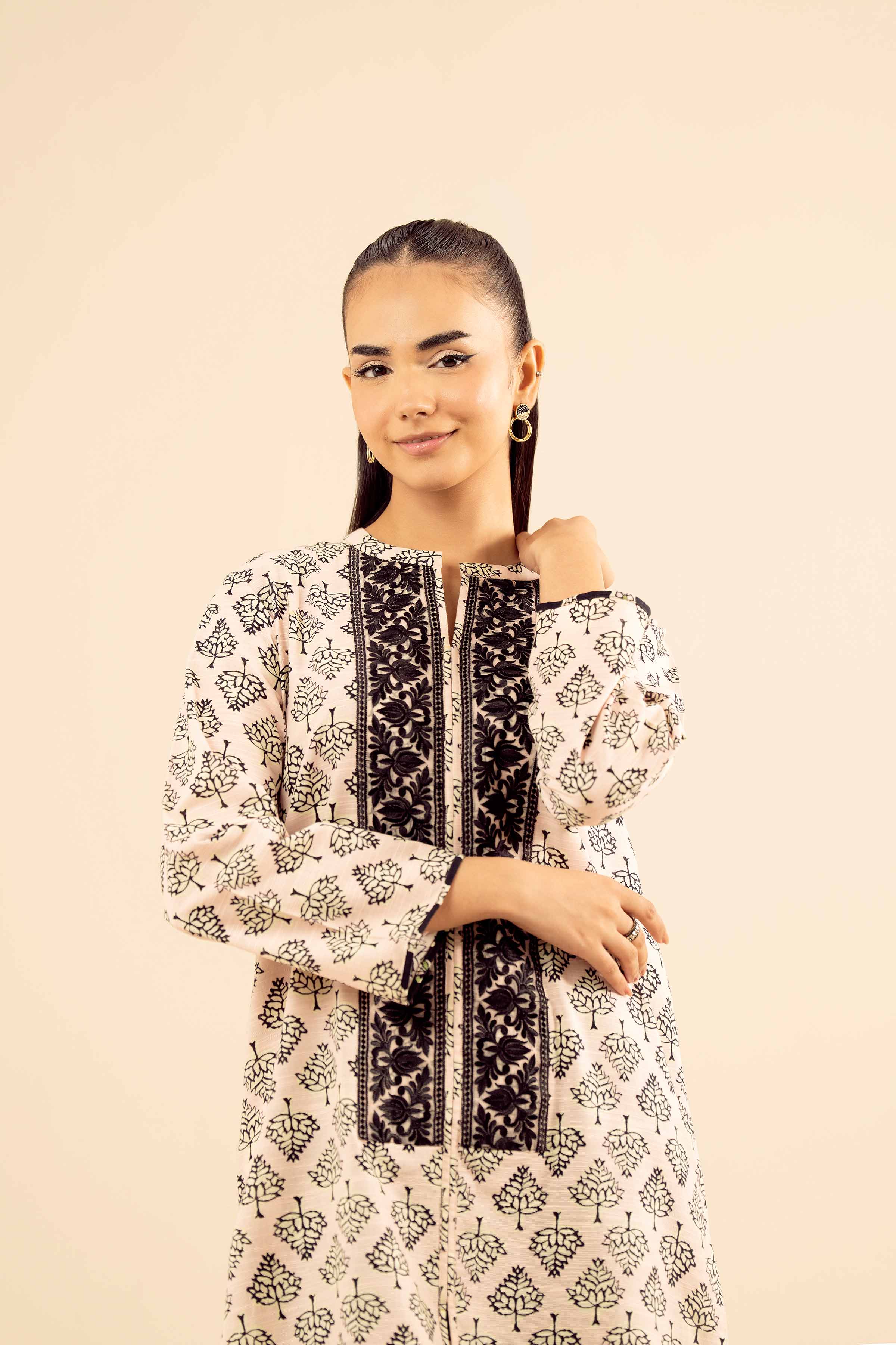 2 Piece - Printed Embroidered Suit - PW25-226 - Image 7
