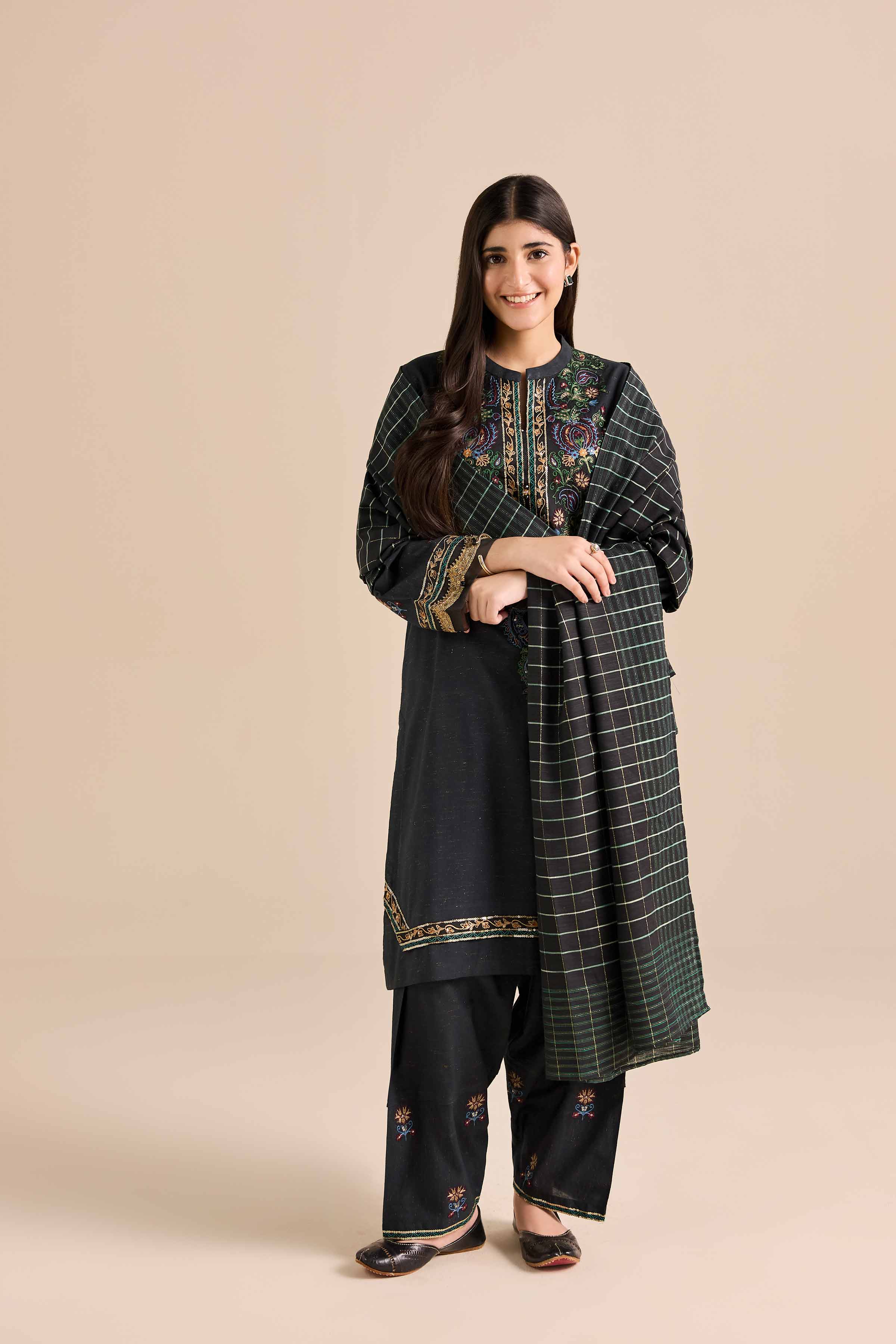 3 Piece - Embroidered Suit - PW25-265
