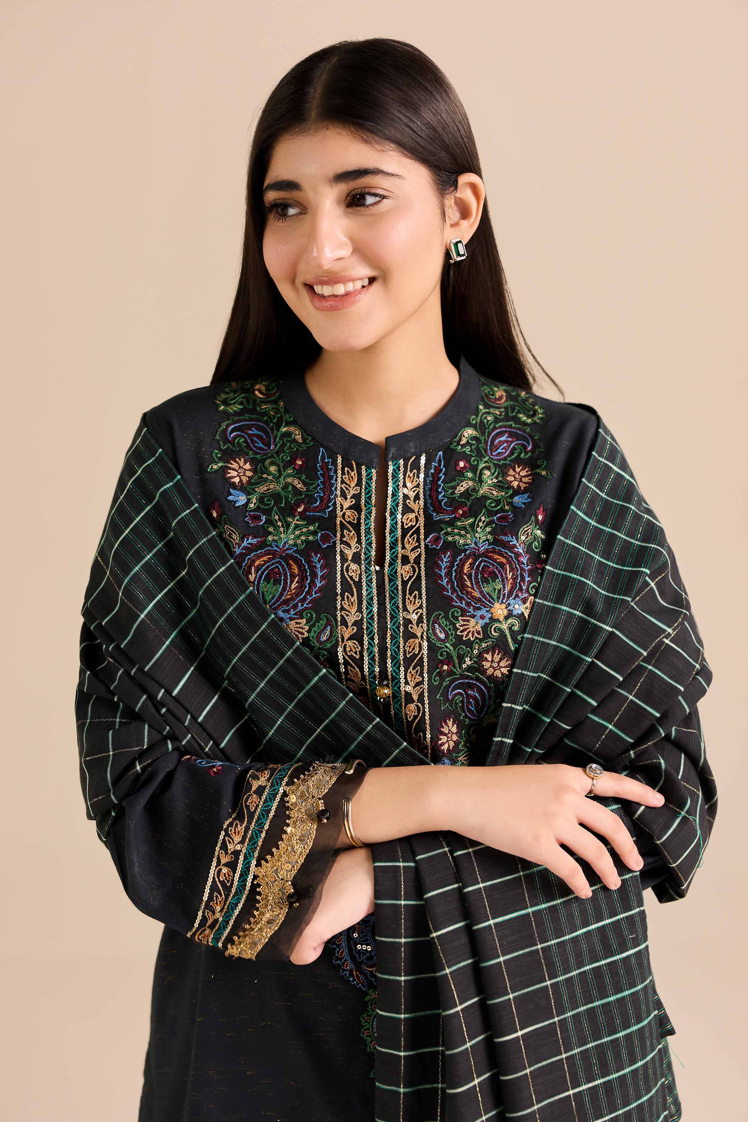 3 Piece - Embroidered Suit - PW25-265 - Image 2