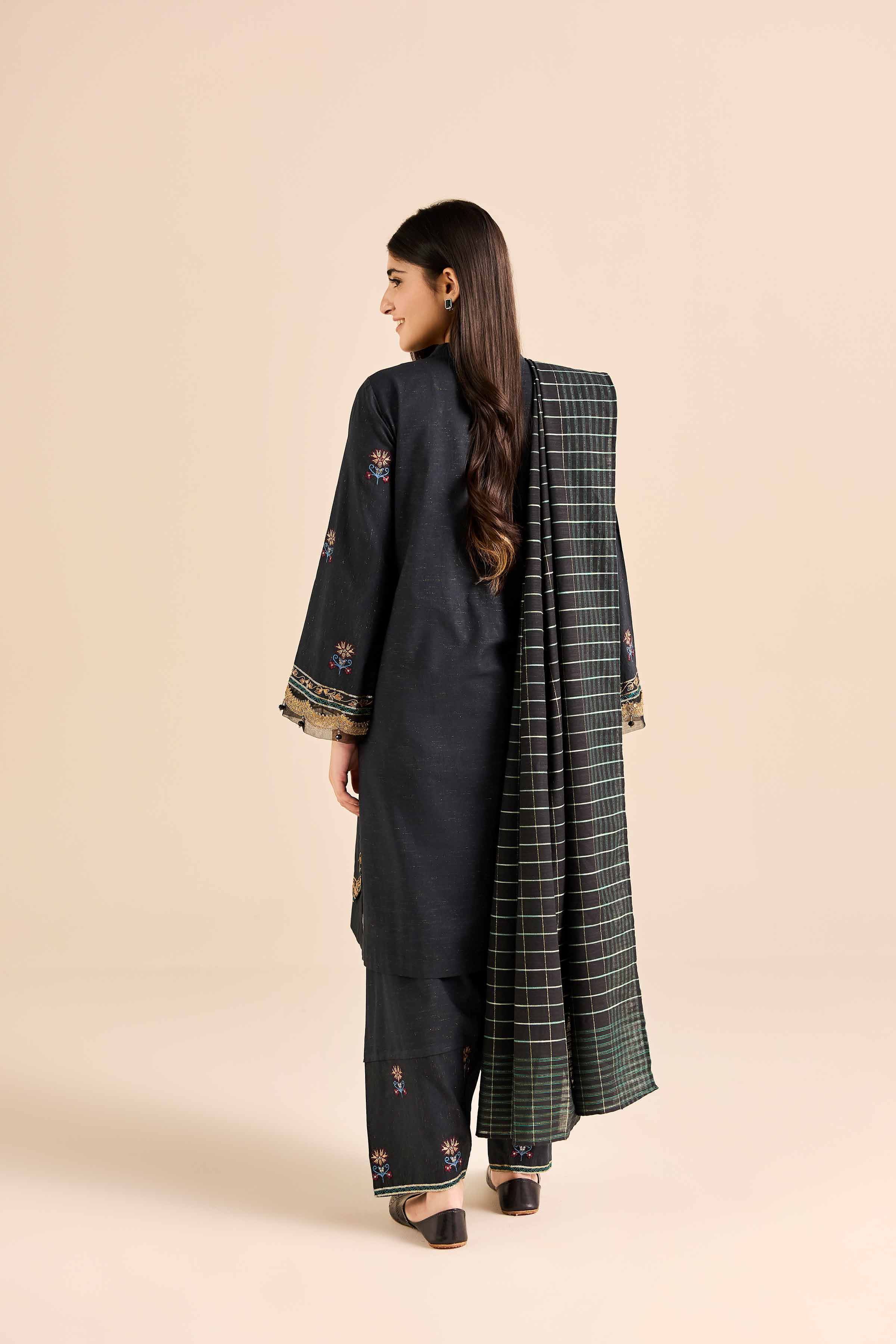 3 Piece - Embroidered Suit - PW25-265 - Image 3