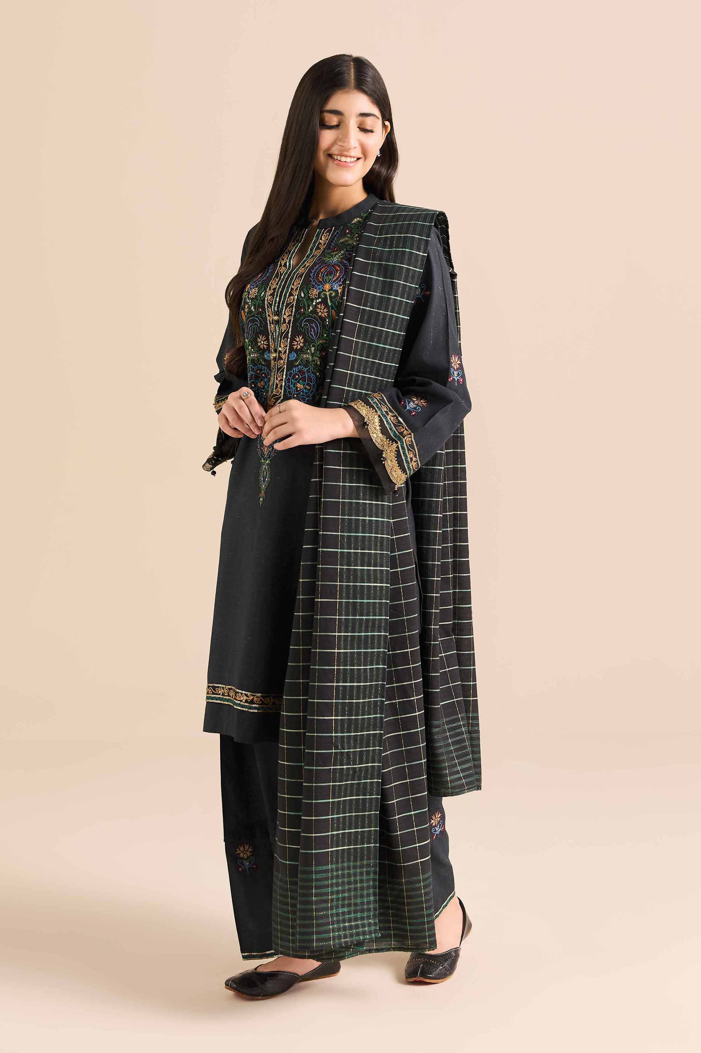 3 Piece - Embroidered Suit - PW25-265 - Image 5