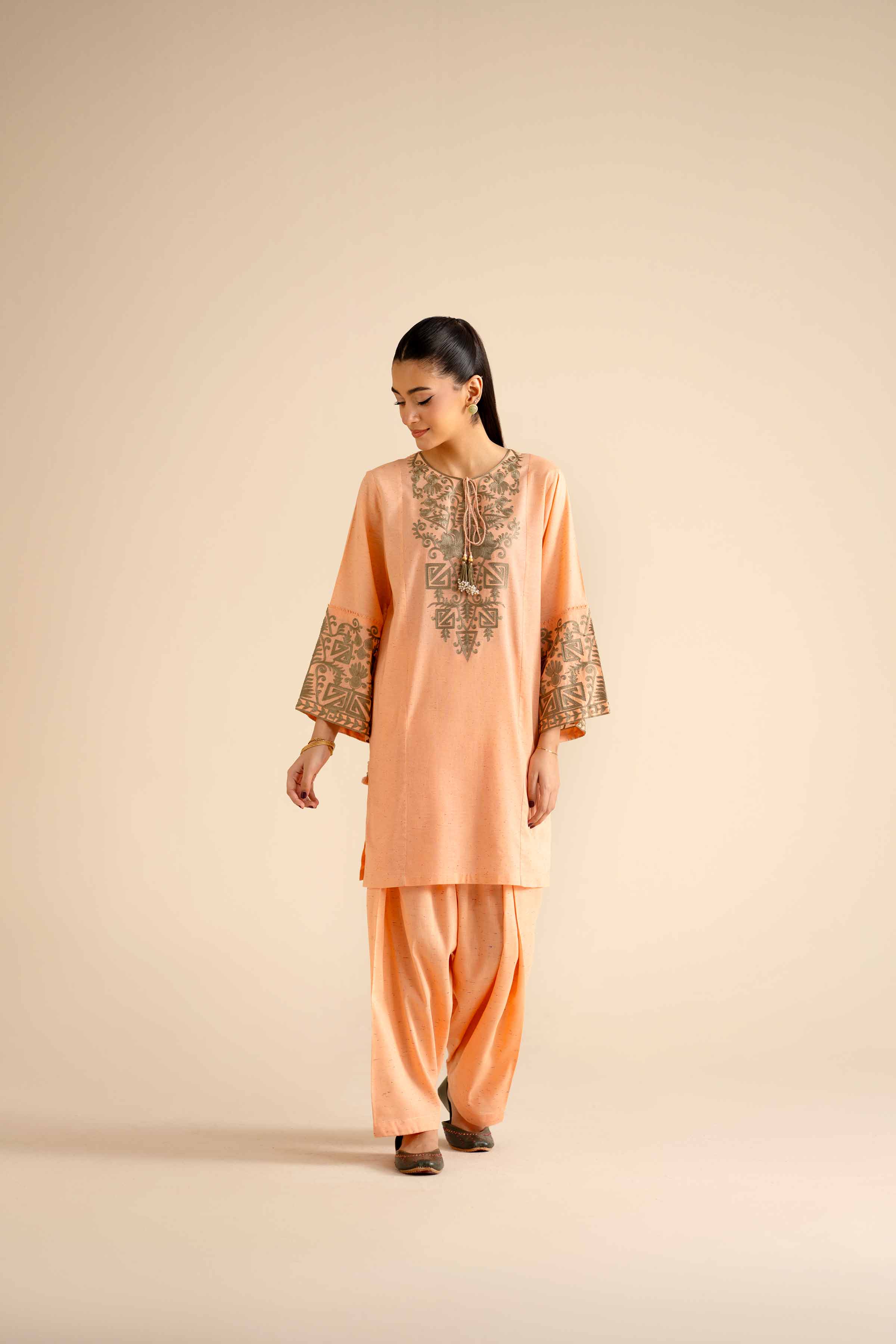 2 Piece - Embroidered Suit - PW25-268 - Image 4