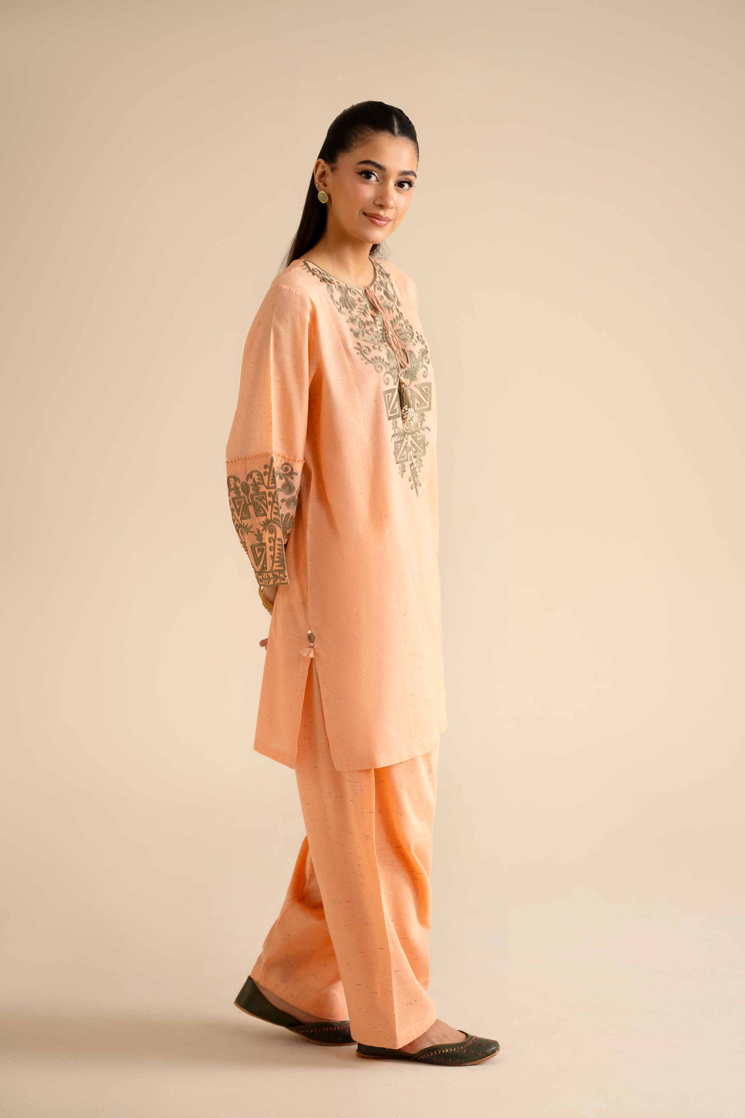 2 Piece - Embroidered Suit - PW25-268 - Image 5