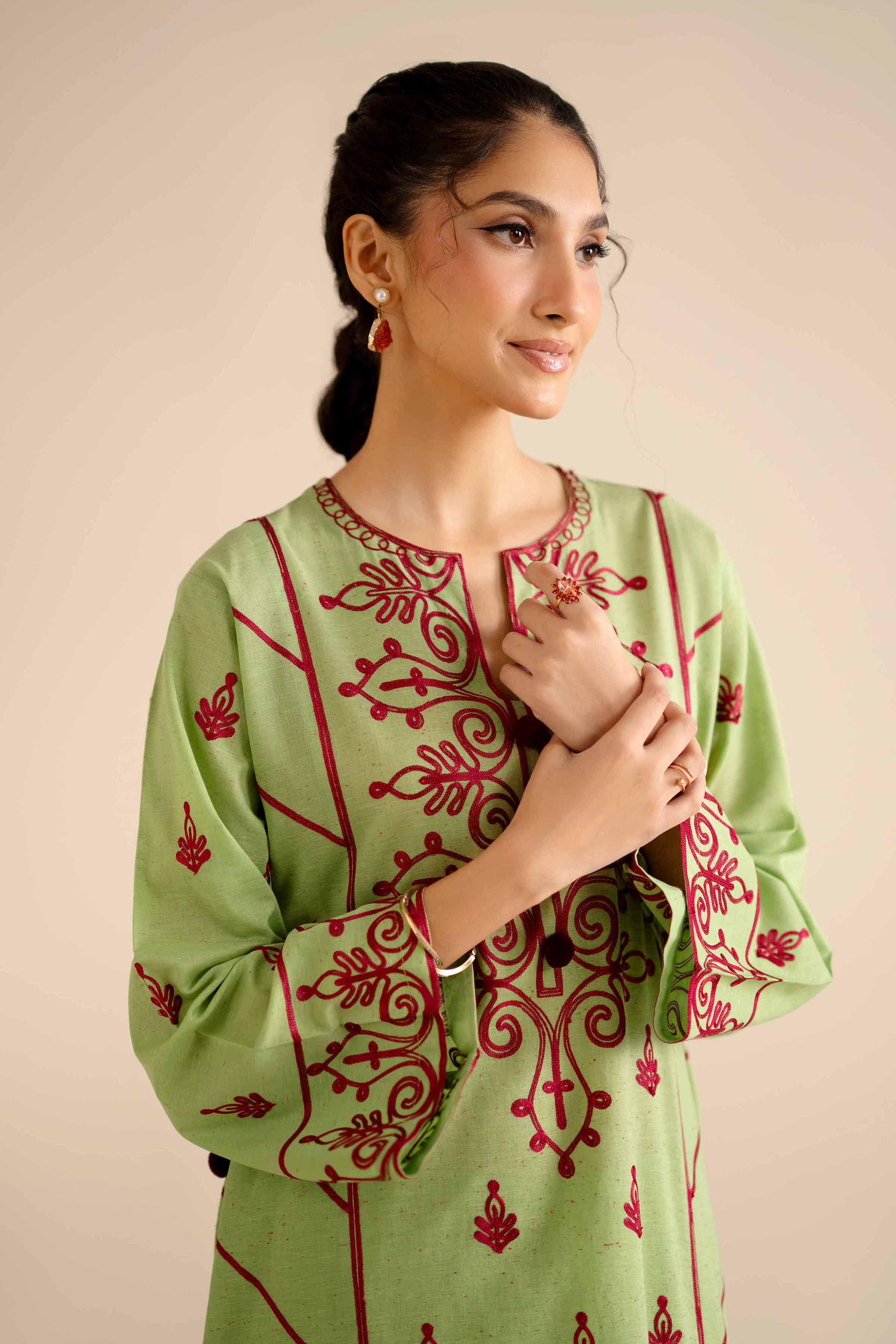 2 Piece - Embroidered Suit - PW25-269 - Image 2