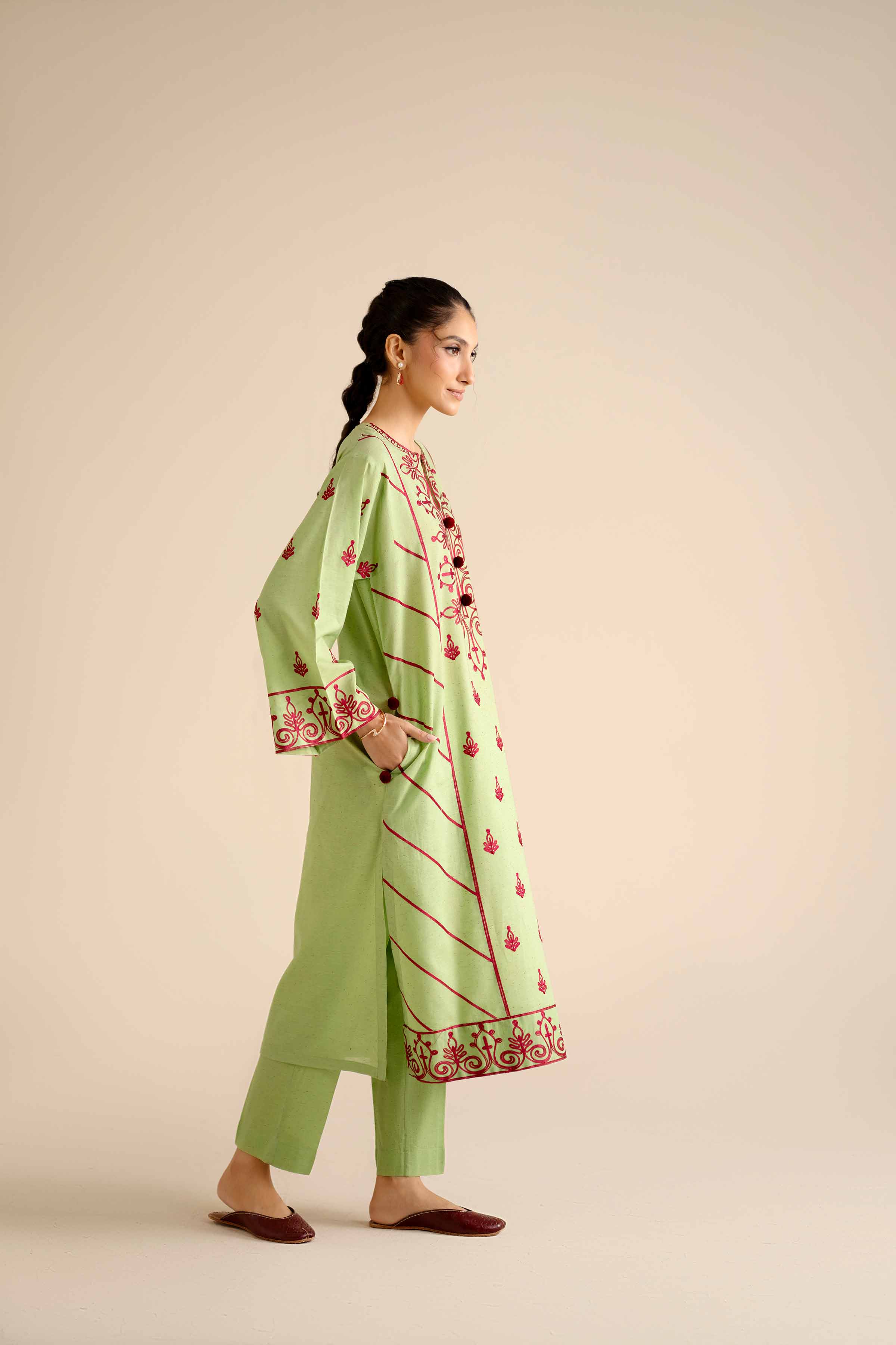 2 Piece - Embroidered Suit - PW25-269 - Image 4