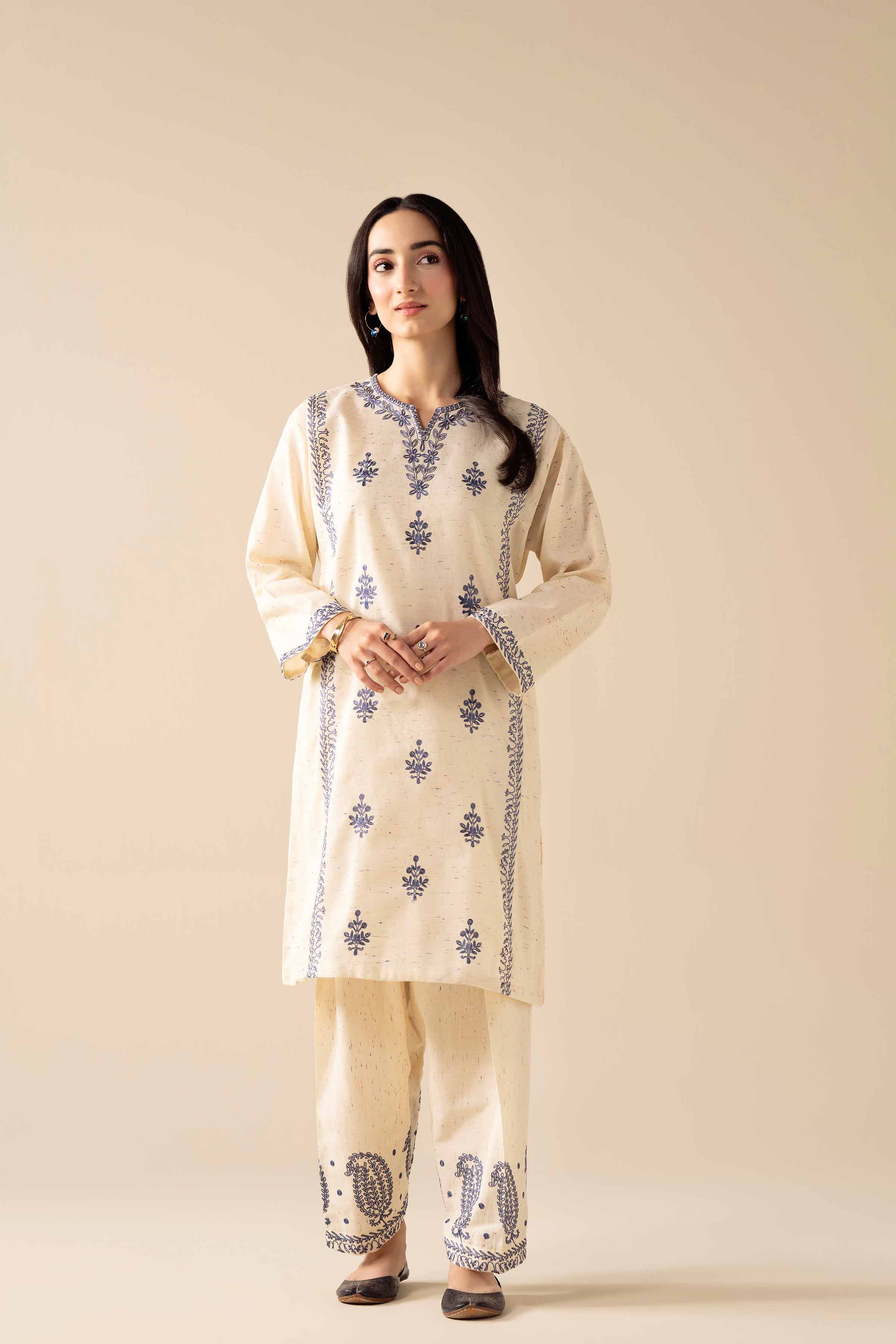 2 Piece - Embroidered Suit - PW25-271 - Image 5