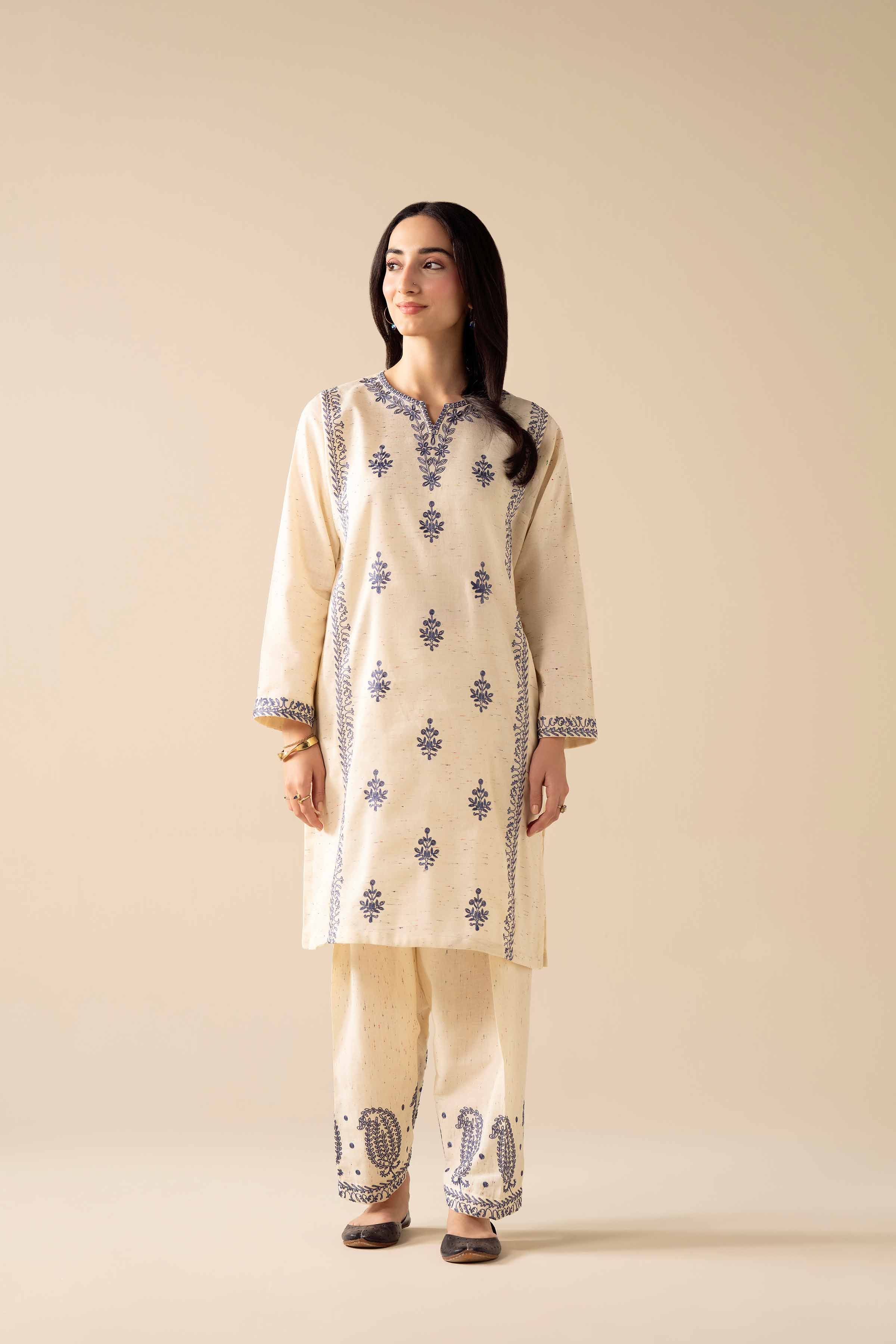 2 Piece - Embroidered Suit - PW25-271 - Image 8