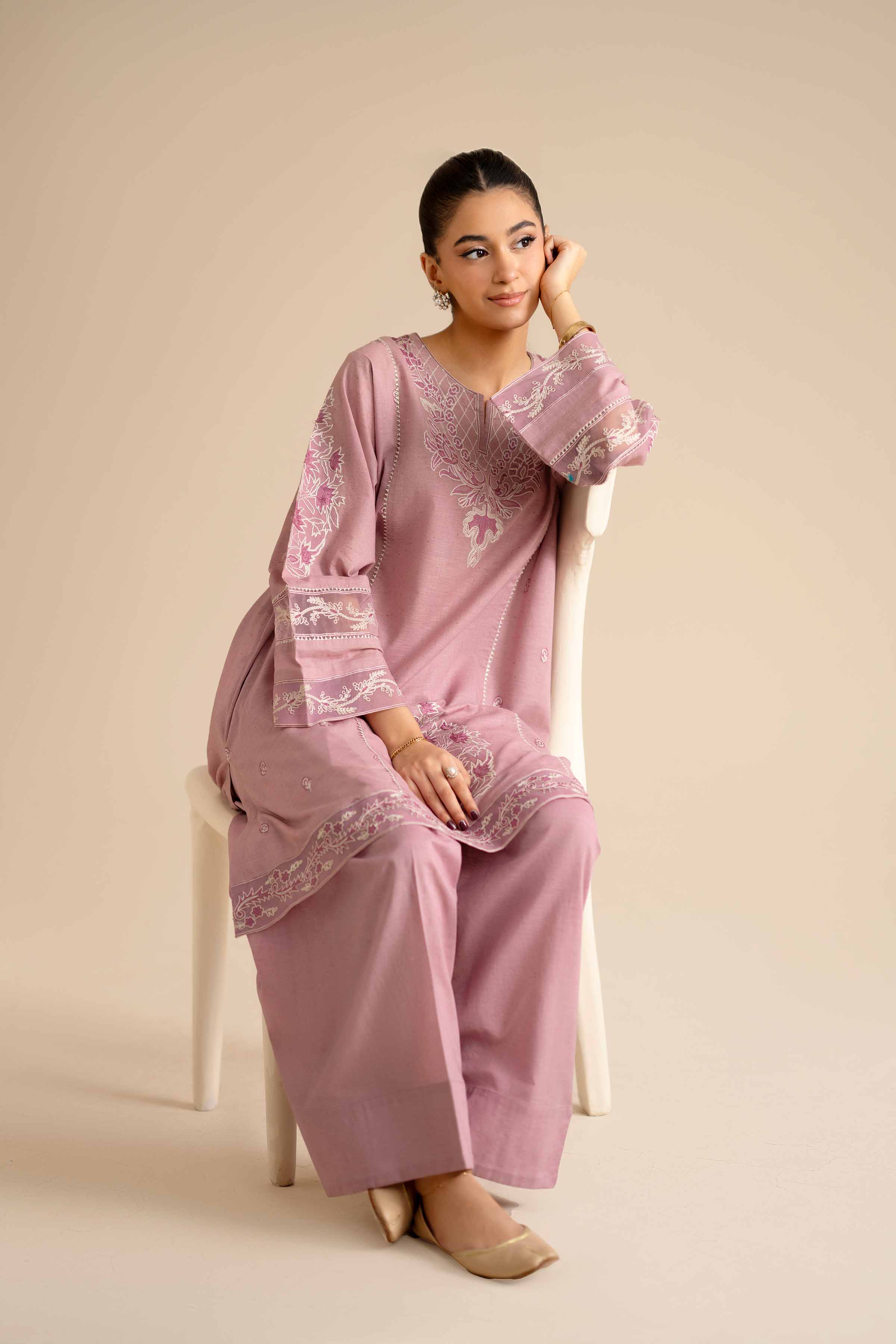 2 Piece - Embroidered Suit - PW25-272 - Image 5