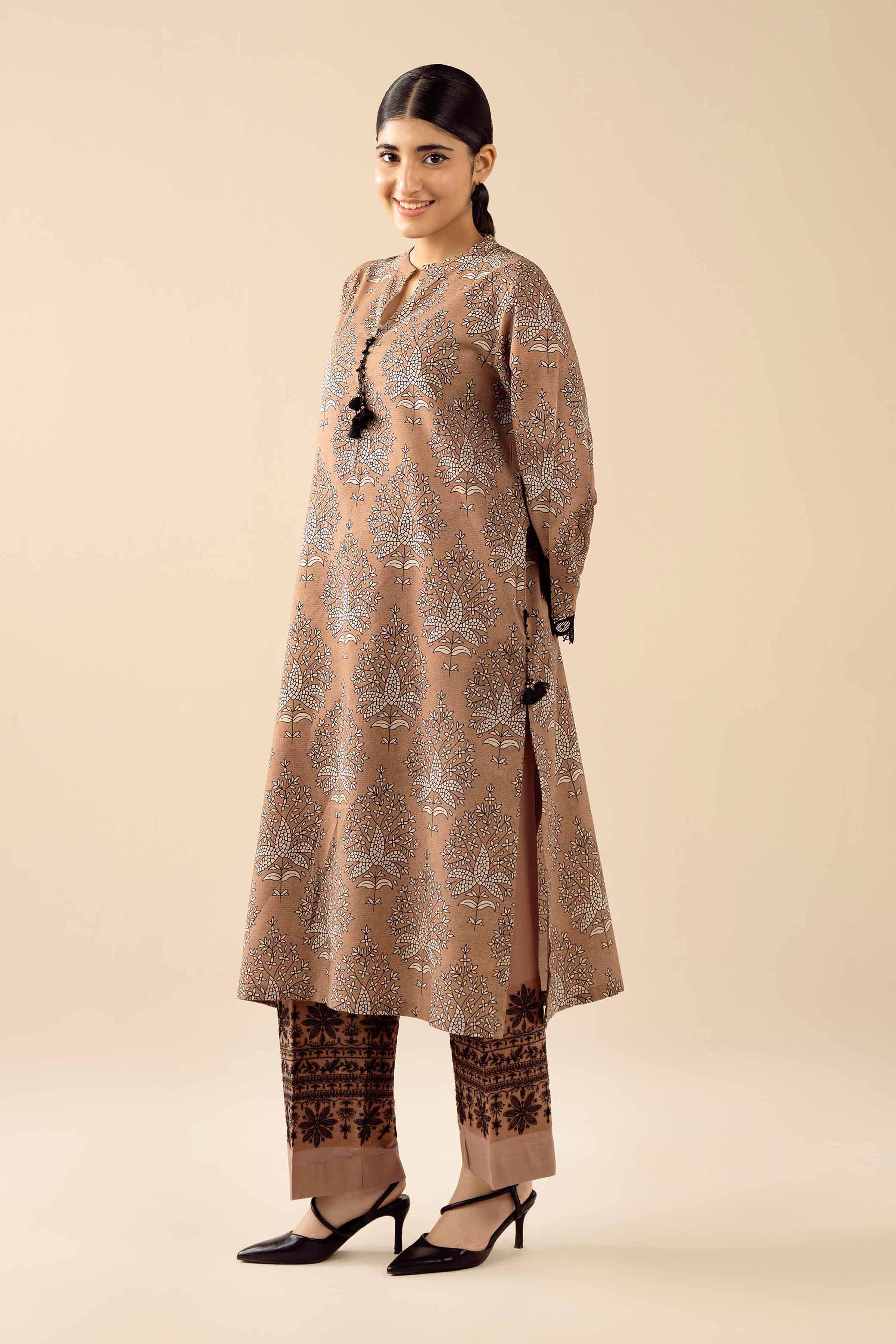 2 Piece - Printed Embroidered Suit - PW25-280 - Image 2