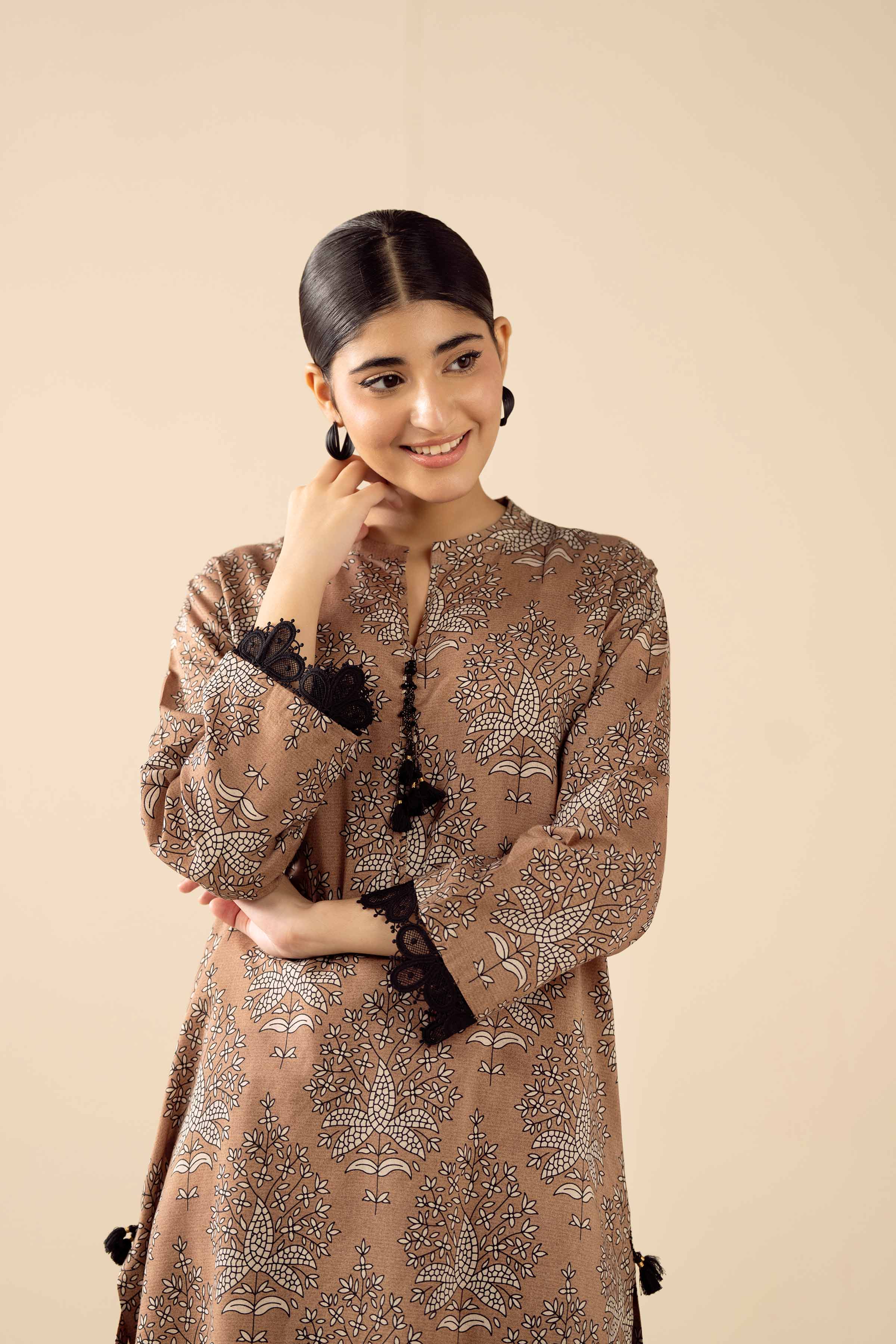 2 Piece - Printed Embroidered Suit - PW25-280 - Image 7